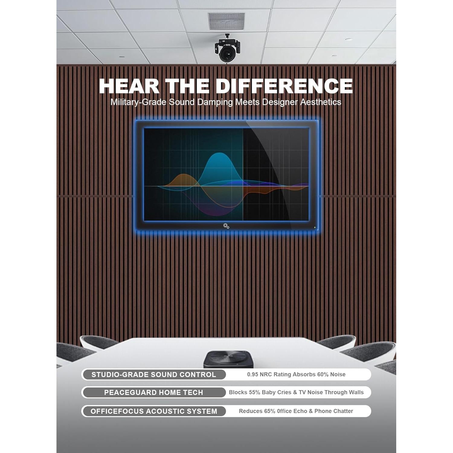 Paneles Acústicos de Madera Woven Sound 120x31.75cm Nogal 2P