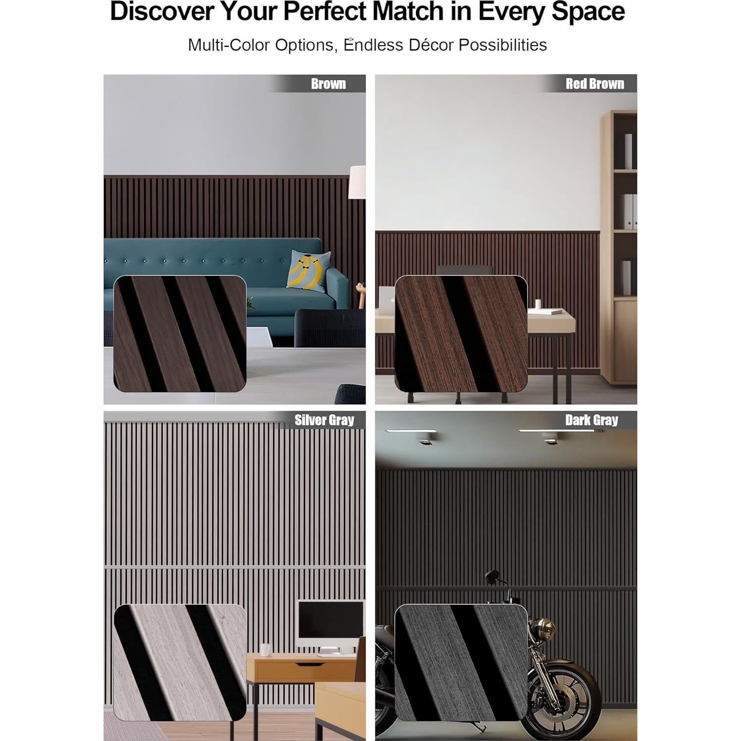 Paneles Acústicos de Madera Woven Sound 120x31.75cm Nogal 2P