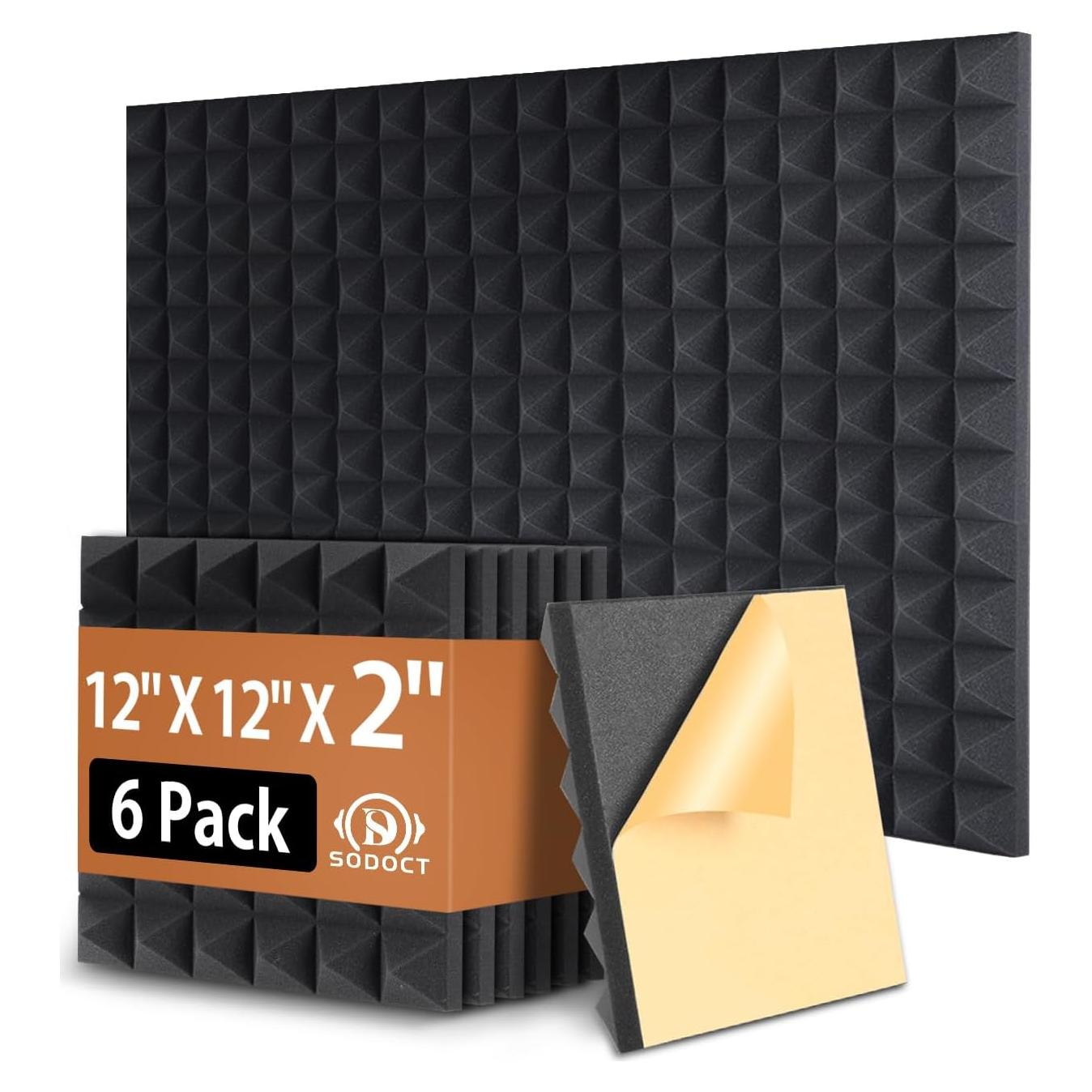 Paneles de Espuma Acústica 6 Piezas 33x30.5x2.5 cm