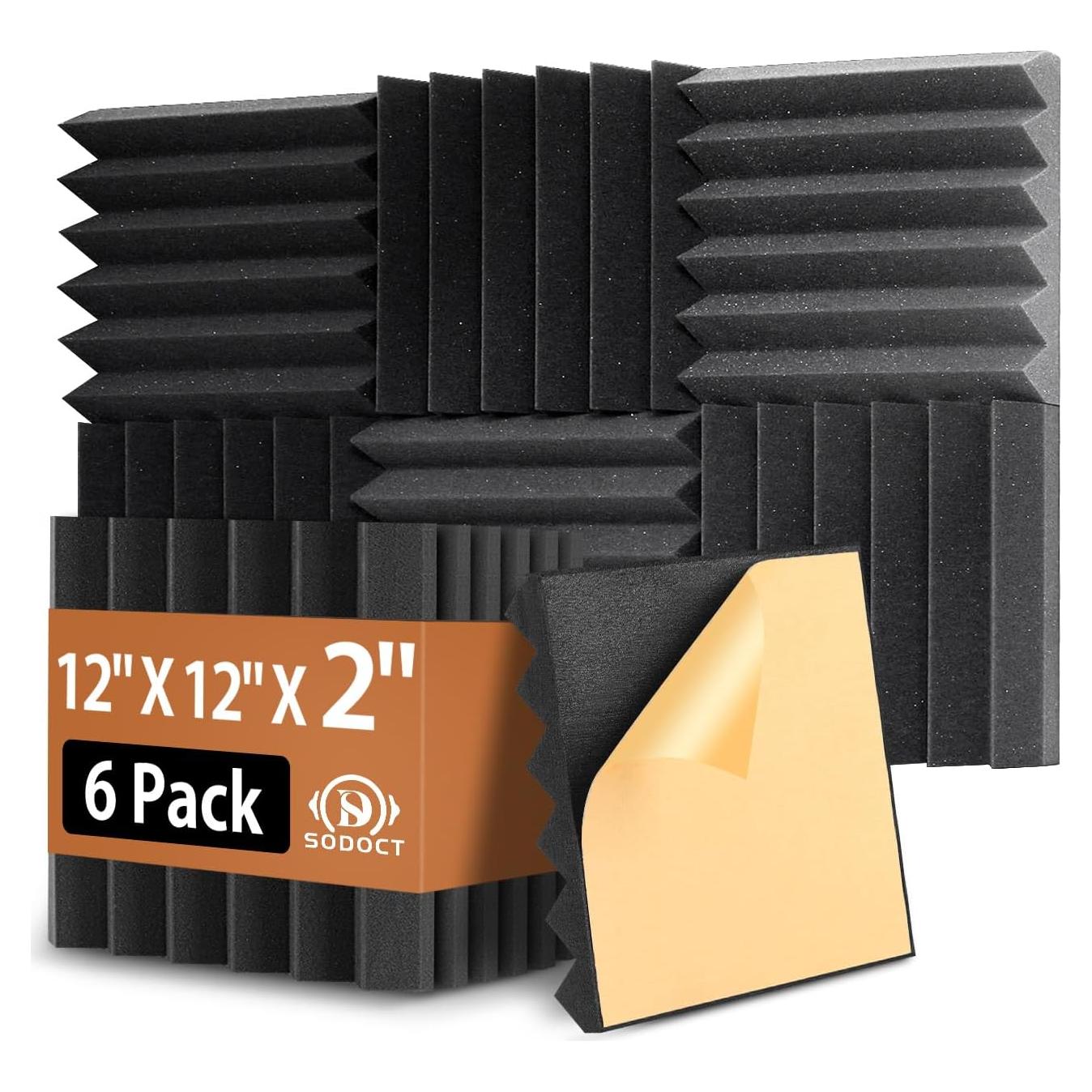 Paquete de 6 Paneles Acústicos de Espuma 0.45 kg