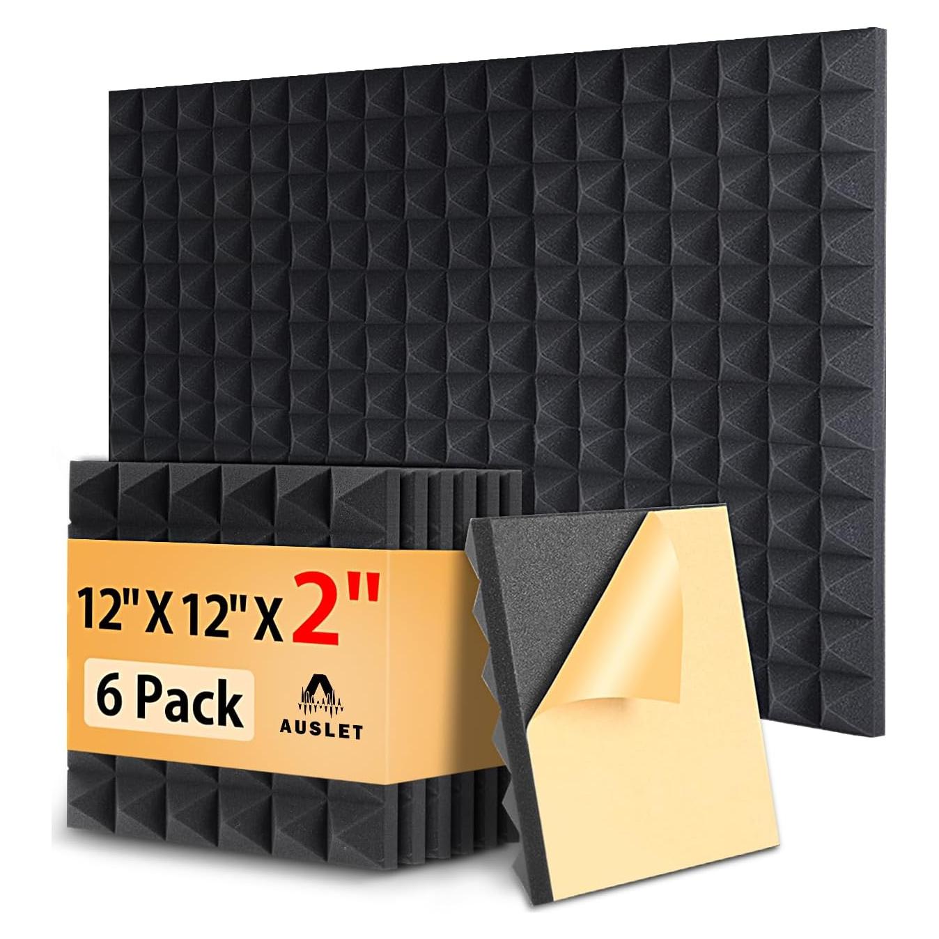 Paquete de 6 Paneles Acústicos AUSLET 30x30 cm Alta Densidad