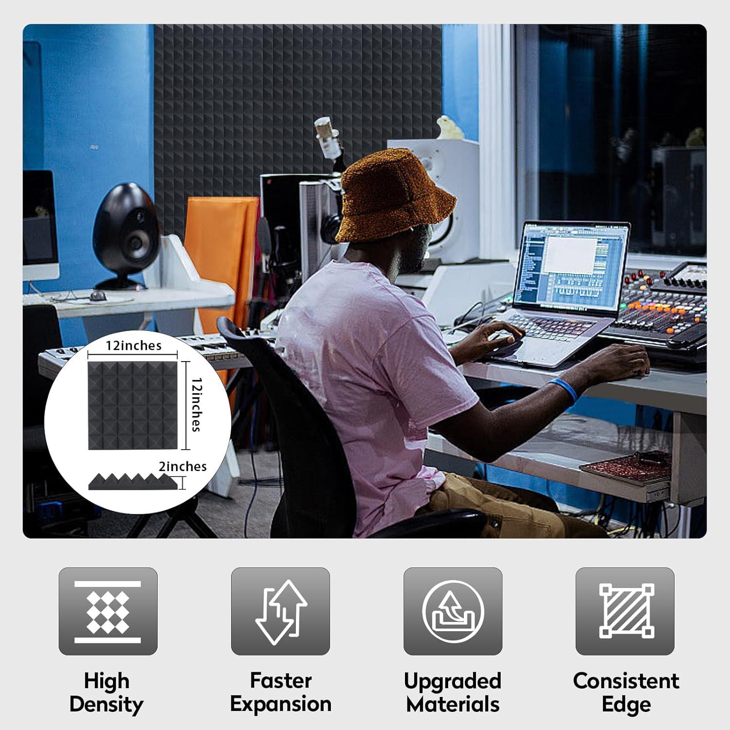 Paquete de 6 Paneles Acústicos AUSLET 30x30 cm Alta Densidad