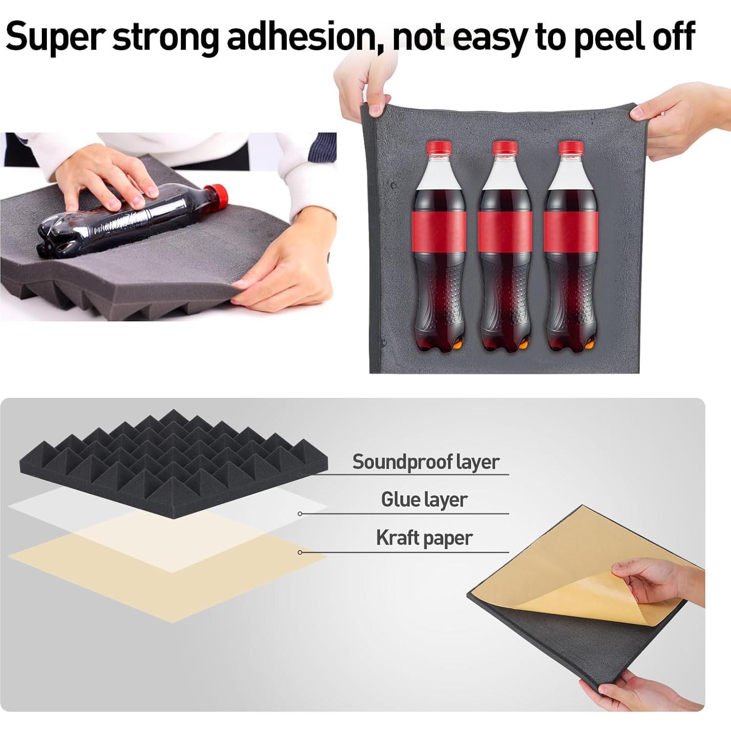 Paquete de 6 Paneles Acústicos AUSLET 30x30 cm Alta Densidad