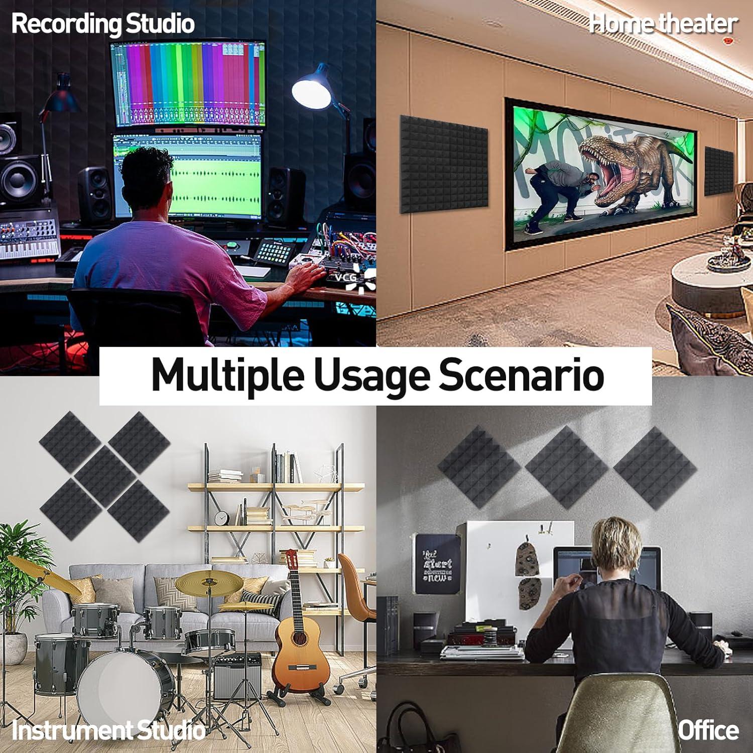 Paquete de 6 Paneles Acústicos AUSLET 30x30 cm Alta Densidad