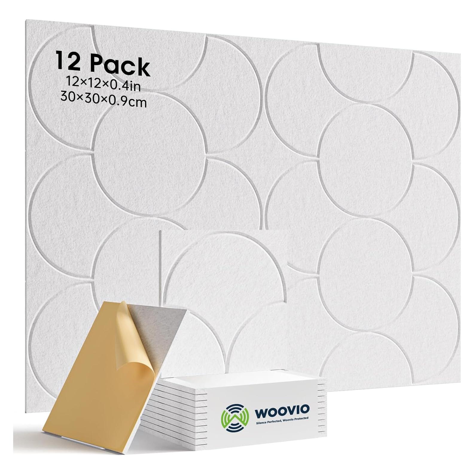 Paquete de 12 Paneles Acústicos Autoadhesivos Woovio 30x30 cm