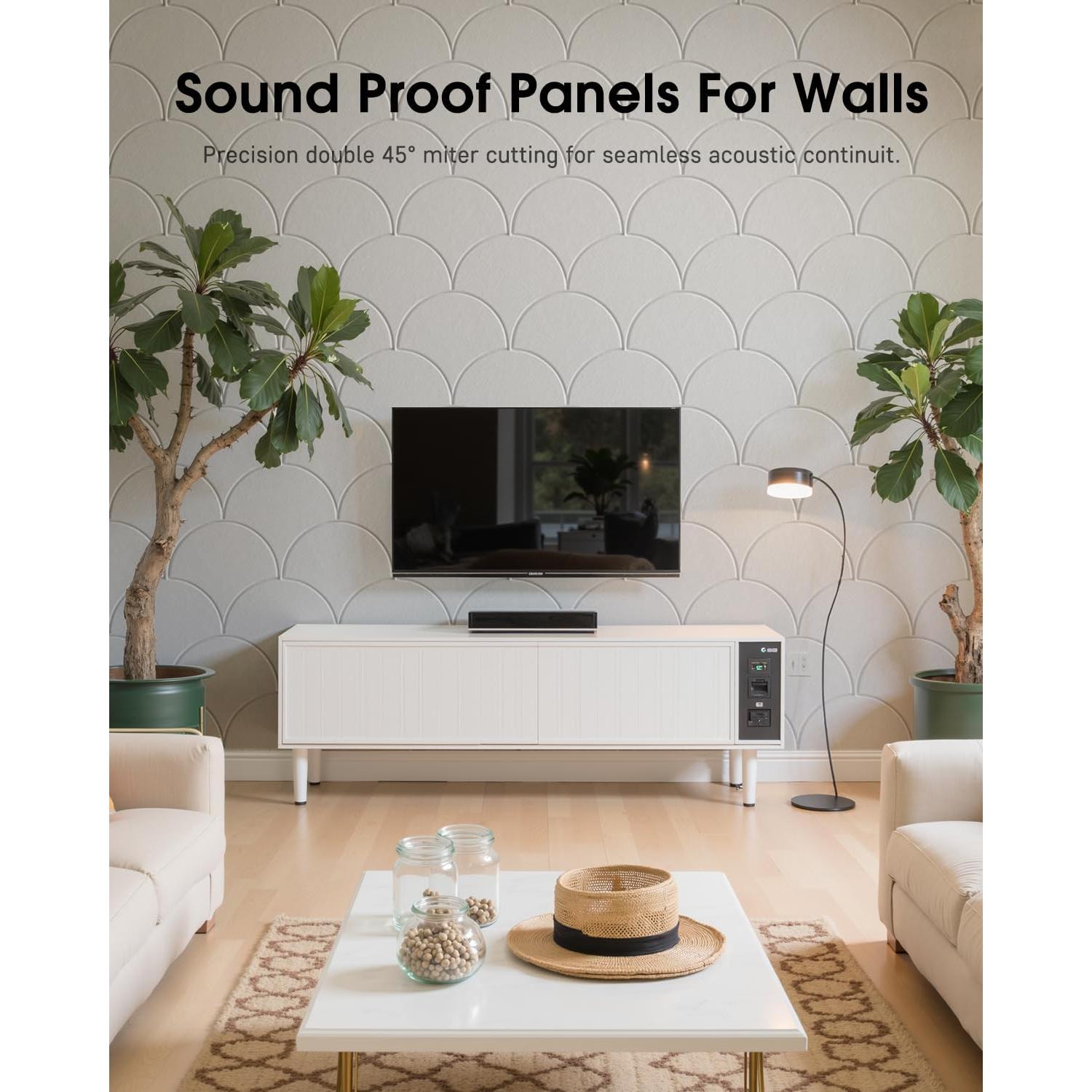 Paquete de 12 Paneles Acústicos Autoadhesivos Woovio 30x30 cm