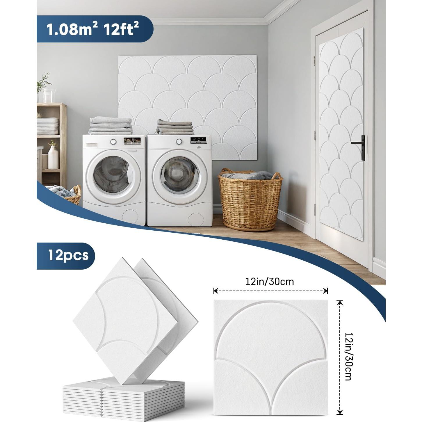 Paquete de 12 Paneles Acústicos Autoadhesivos Woovio 30x30 cm