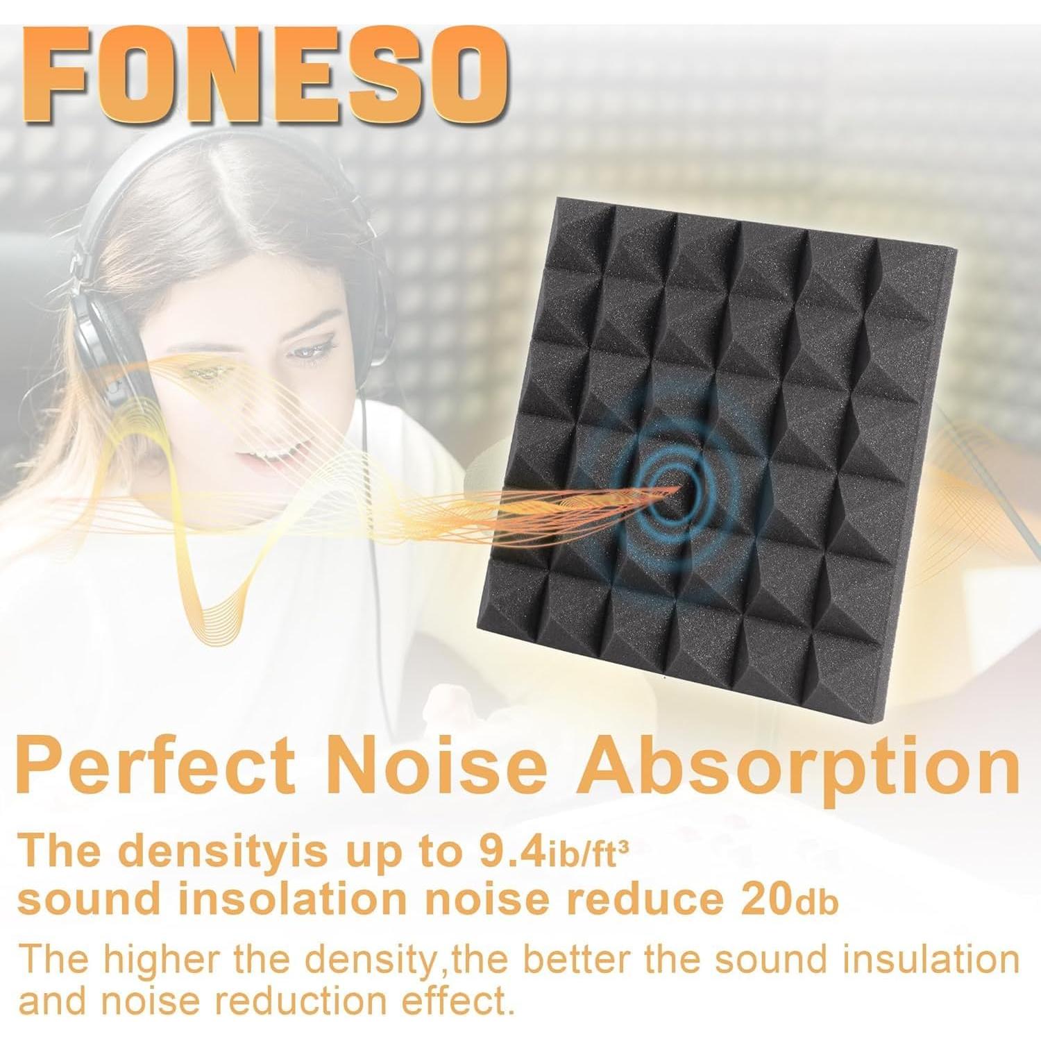 Paneles Acústicos Foneso 12Pack 30x30cm Alta Densidad