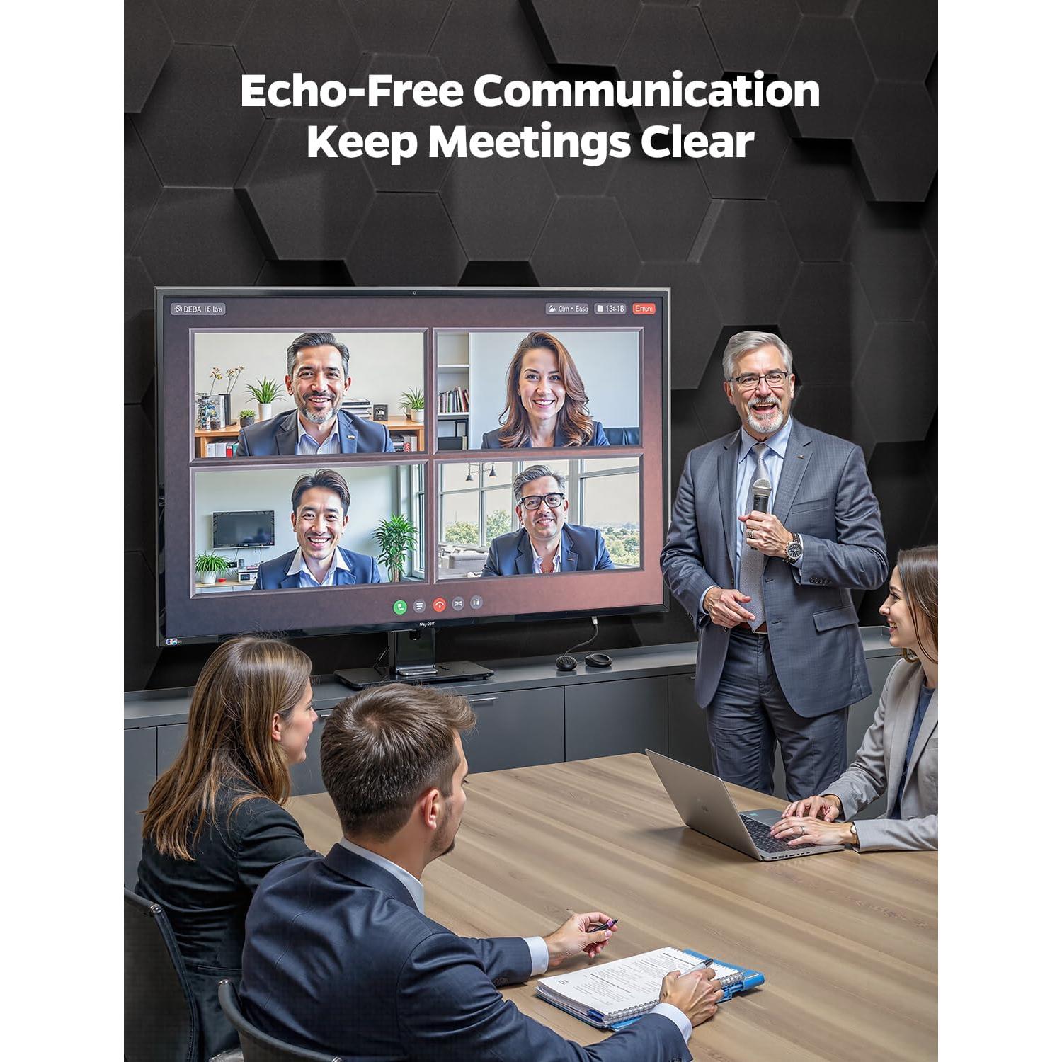 Paneles Acústicos Hexagonales 3D 12 Piezas 30.48x25.4cm Negro