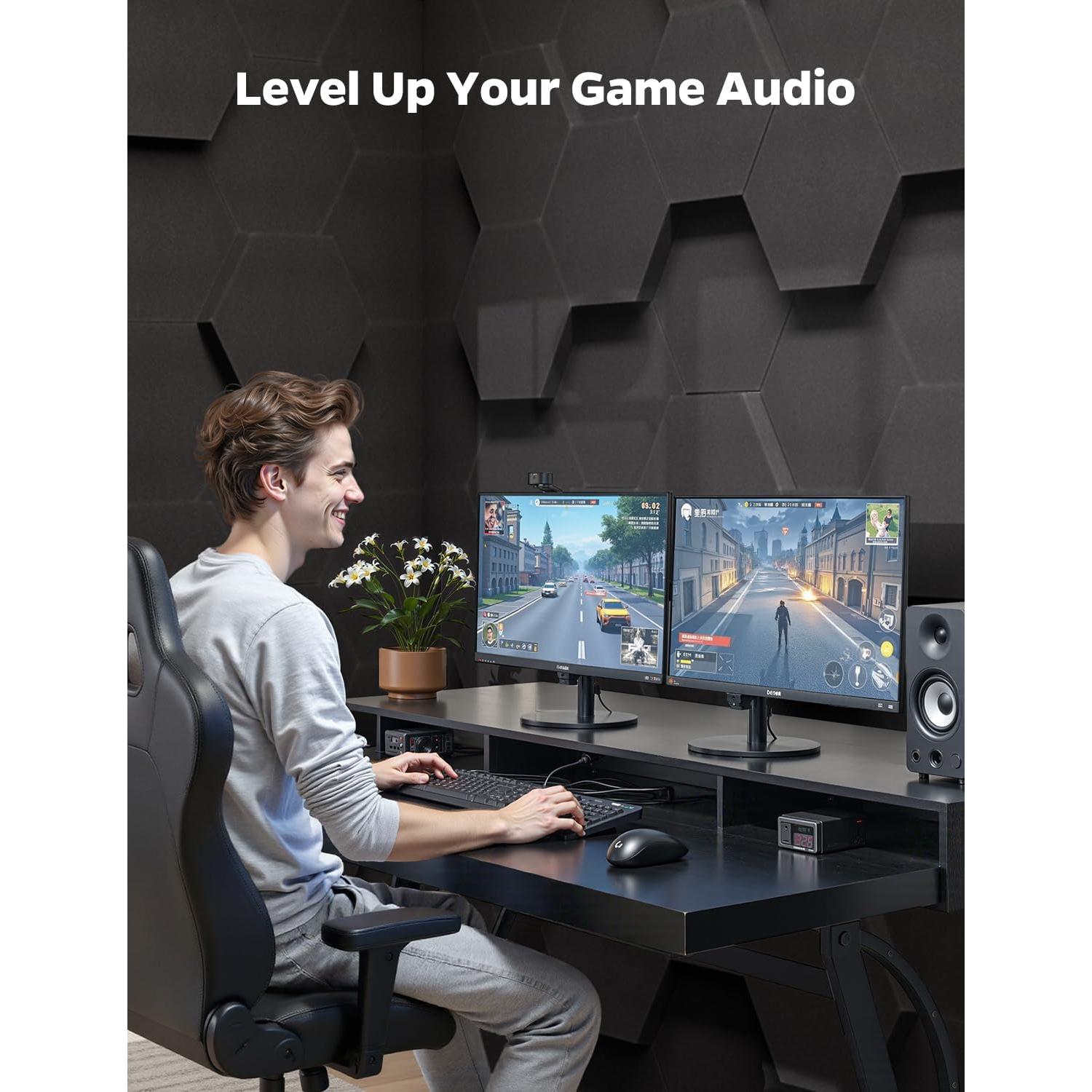 Paneles Acústicos Hexagonales 3D 12 Piezas 30.48x25.4cm Negro