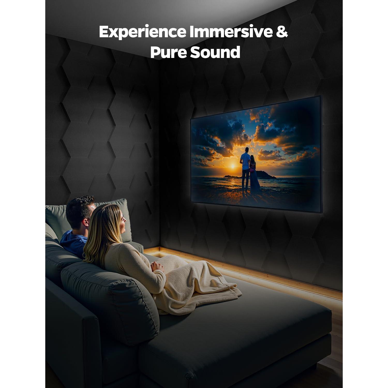 Paneles Acústicos Hexagonales 3D 12 Piezas 30.48x25.4cm Negro