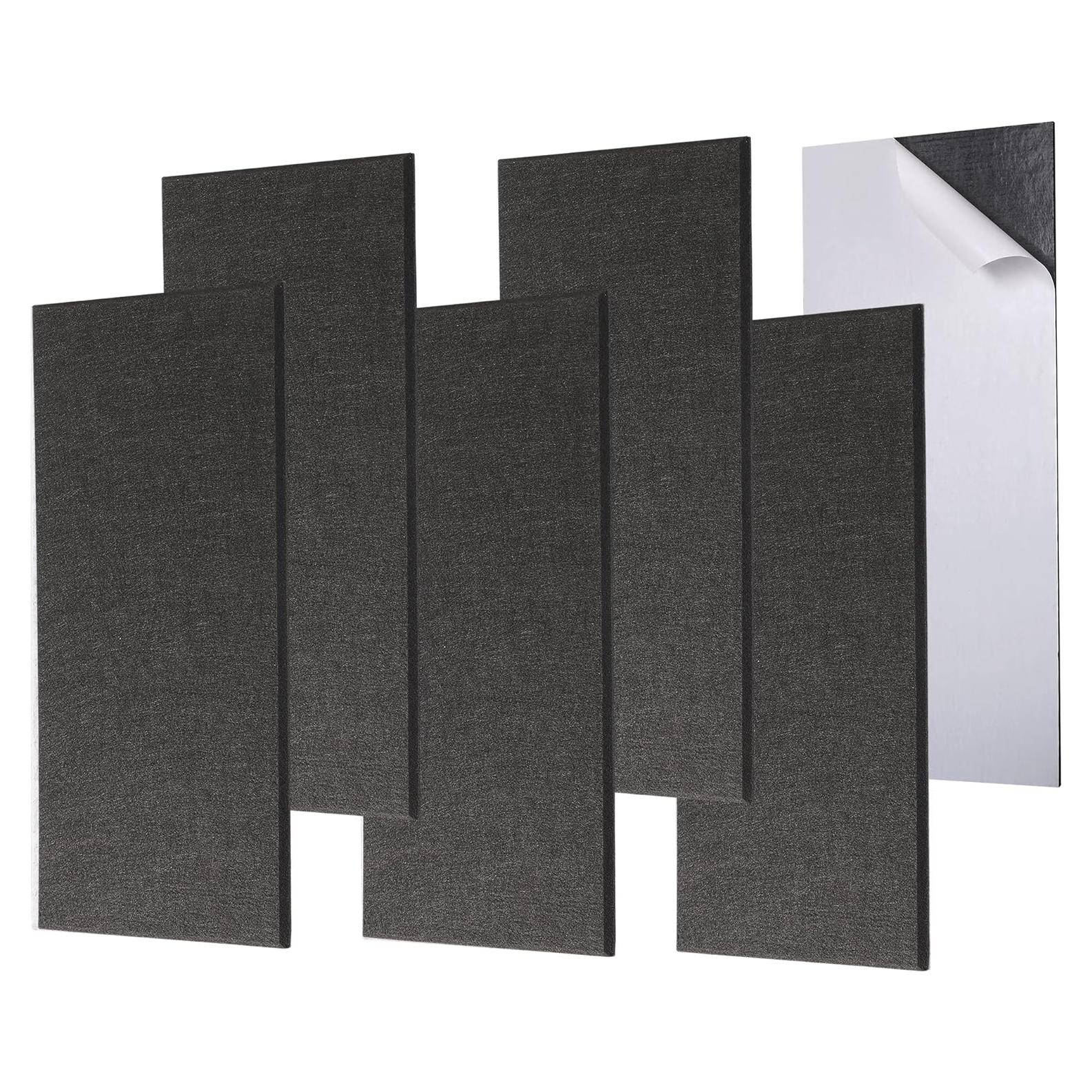 Paquete de 6 Paneles Acústicos Autoadhesivos 40x80 cm Negro