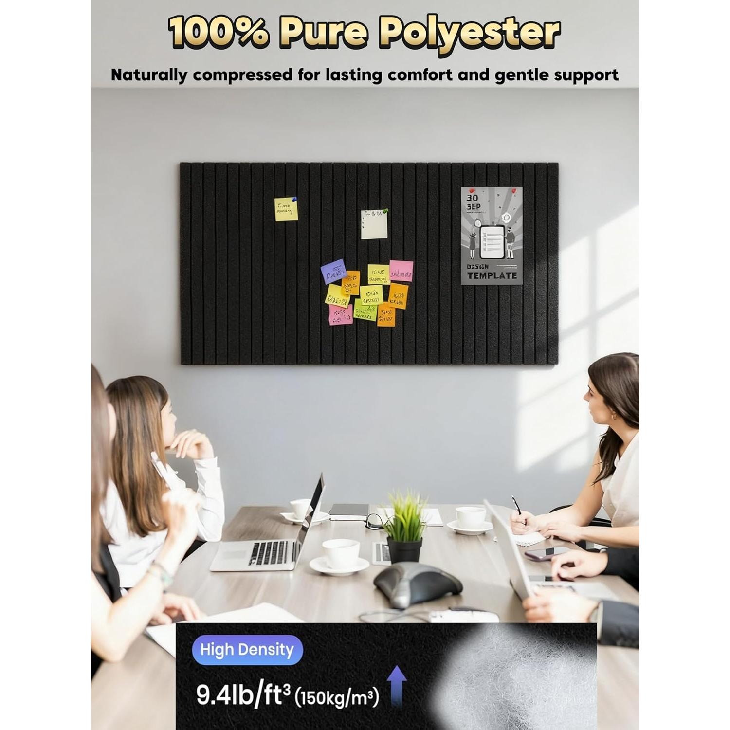 Tableros de Fieltro Aipiahio 36x24" Negros - Paquete de 6