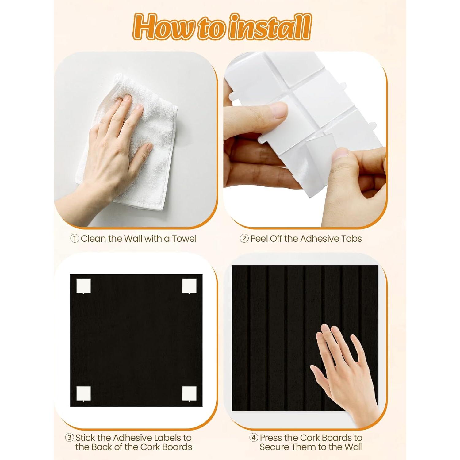 Tableros de Fieltro Aipiahio 36x24" Negros - Paquete de 6