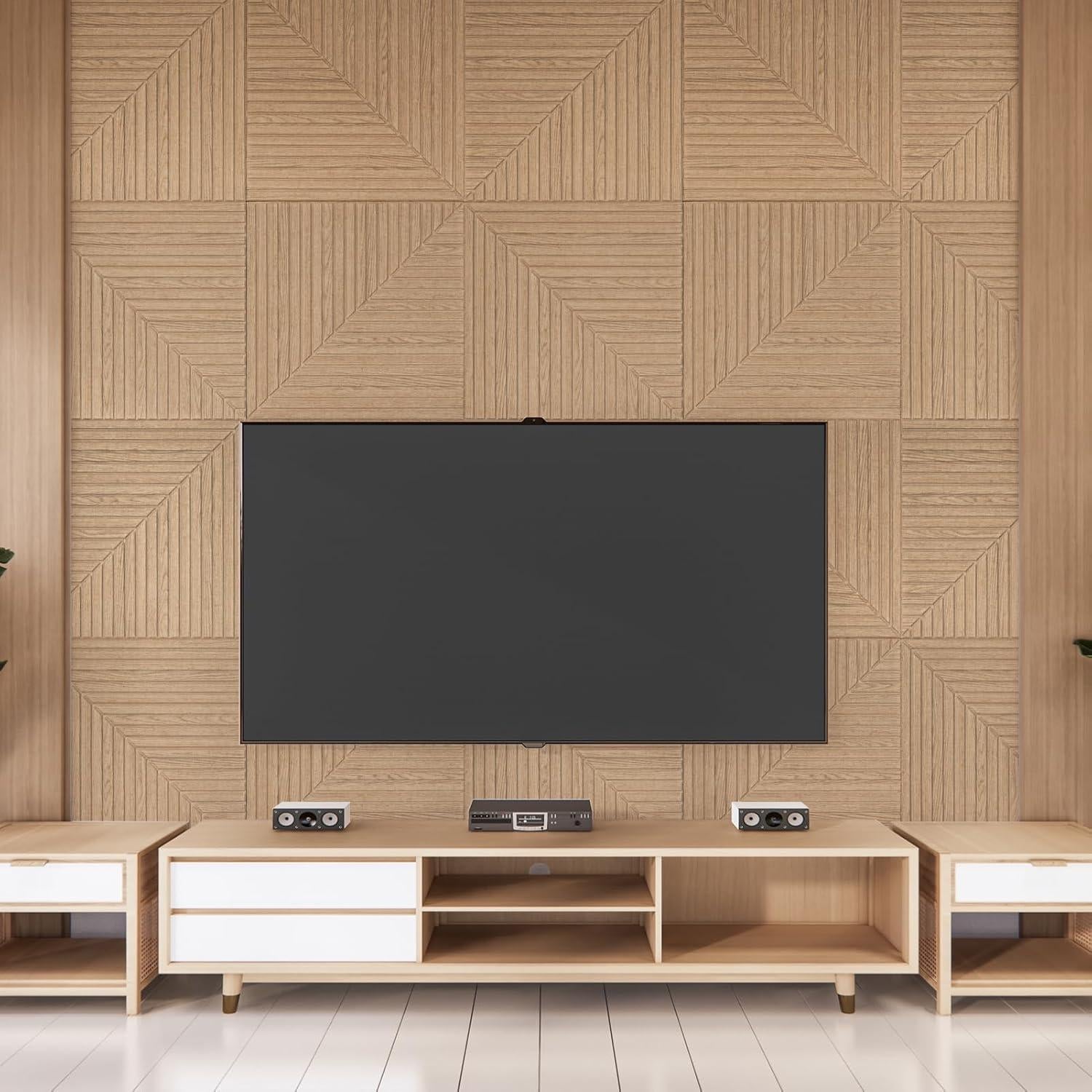 Paneles Acústicos Autoadhesivos Art3d 6 Piezas 61x61 cm Madera