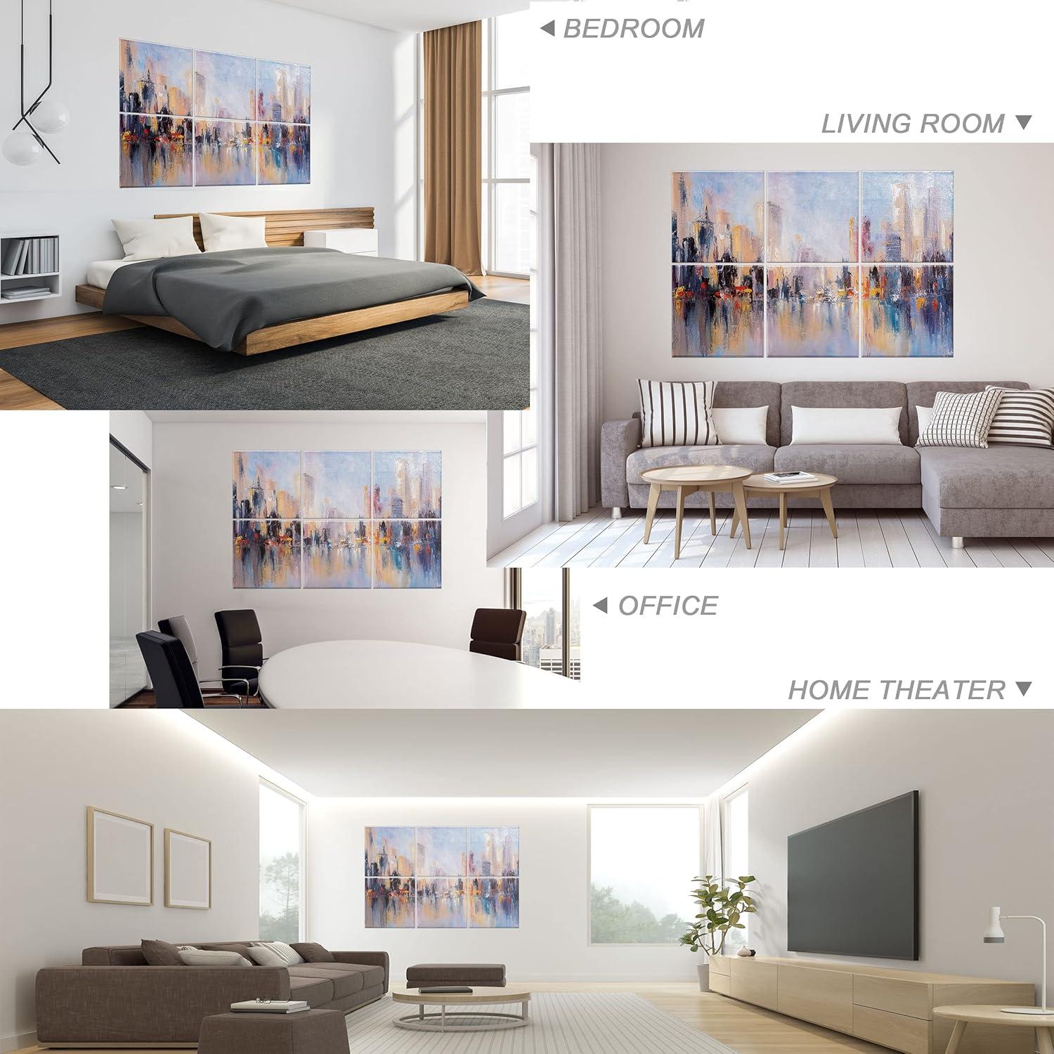 Paquete de 6 Paneles Acústicos Decorativos Ruonin.X 182x122 cm