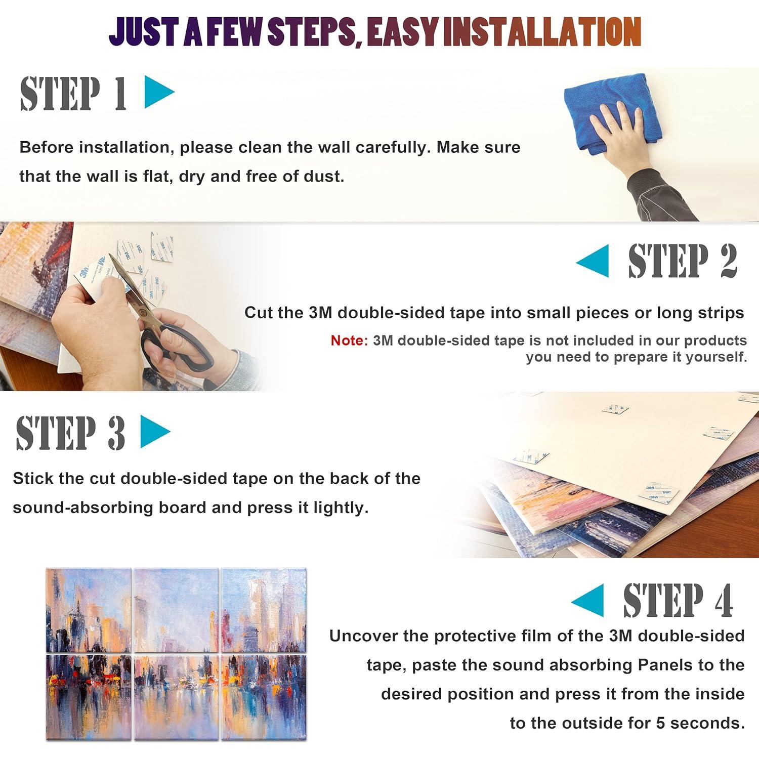 Paquete de 6 Paneles Acústicos Decorativos Ruonin.X 182x122 cm