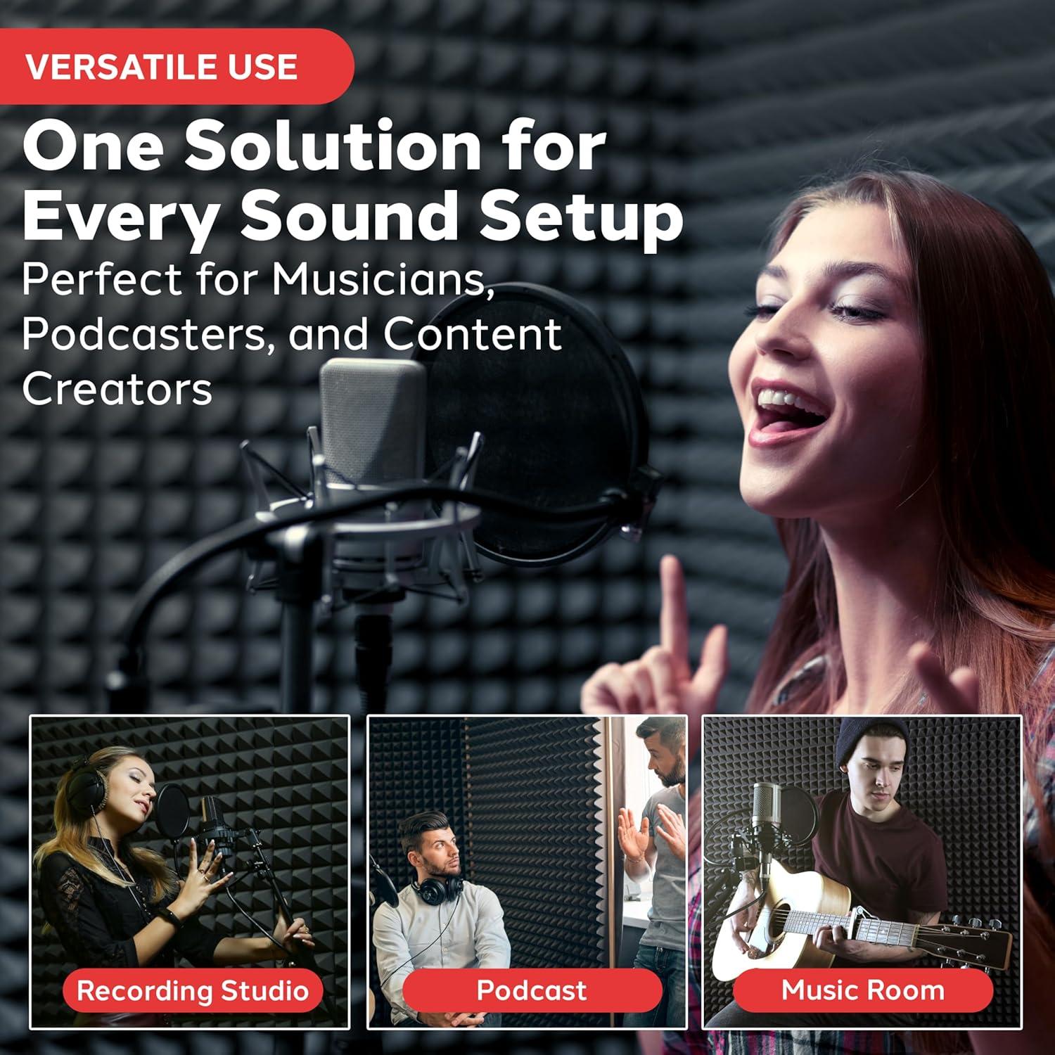 Paneles de espuma acústica Pyle PSIP24X2.5, 2 unidades, 60 x 120 cm