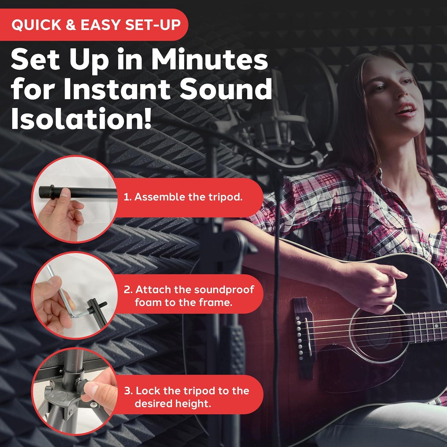 Paneles de espuma acústica Pyle PSIP24X2.5, 2 unidades, 60 x 120 cm