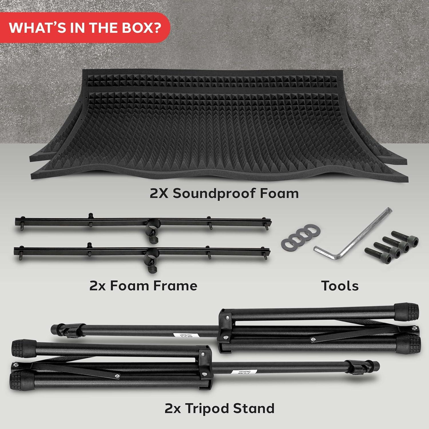 Paneles de espuma acústica Pyle PSIP24X2.5, 2 unidades, 60 x 120 cm