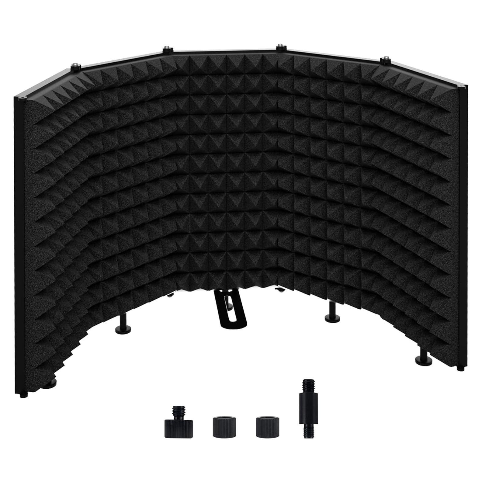 Escudo de Aislamiento de Micrófono Plegable 5 Lados - Alta Densidad