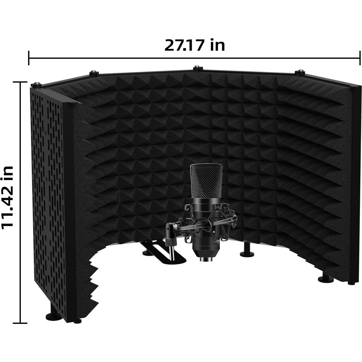 Escudo de Aislamiento de Micrófono Plegable 5 Lados - Alta Densidad