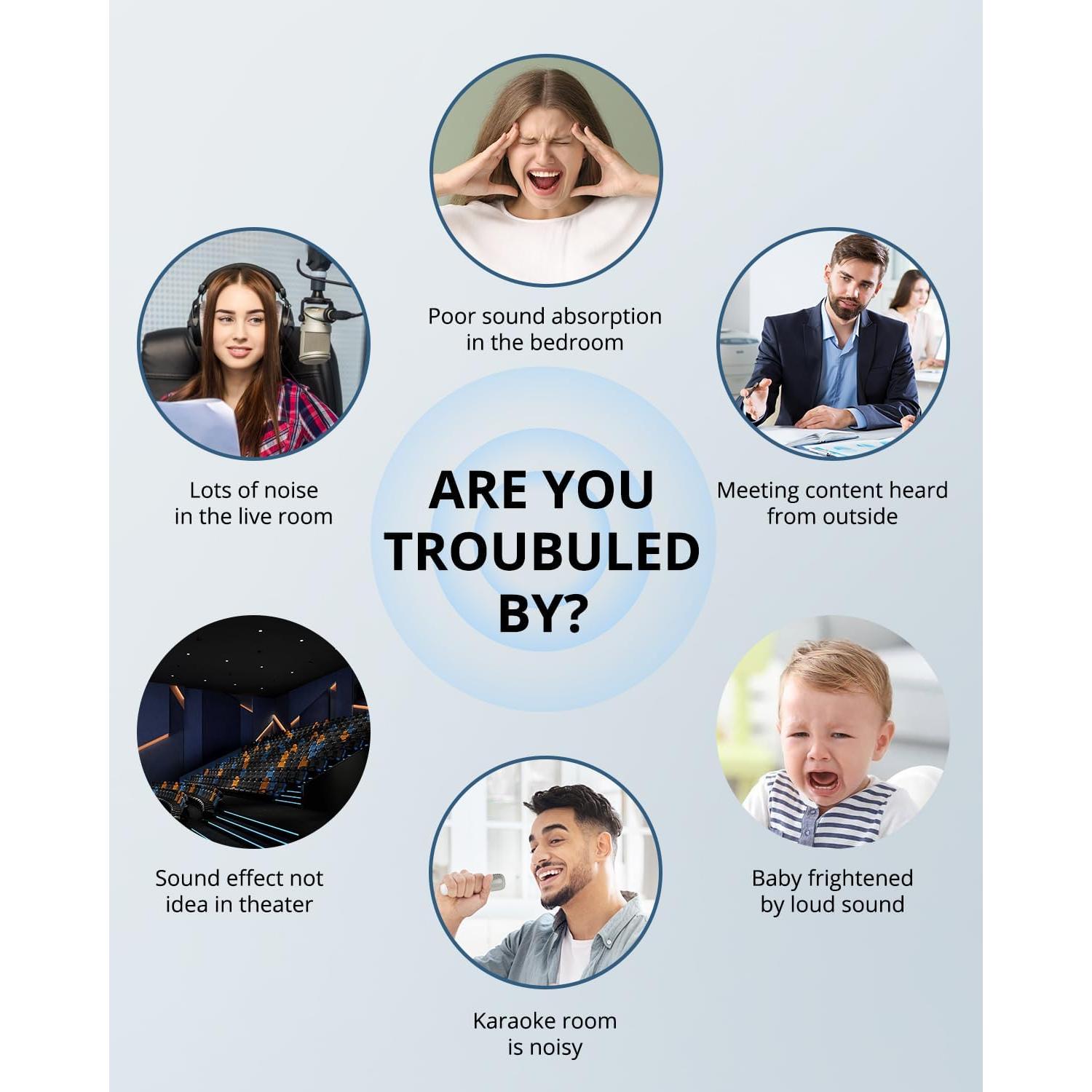 Paneles Acústicos Aislantes Kuchoow, 18 Piezas 30x30cm