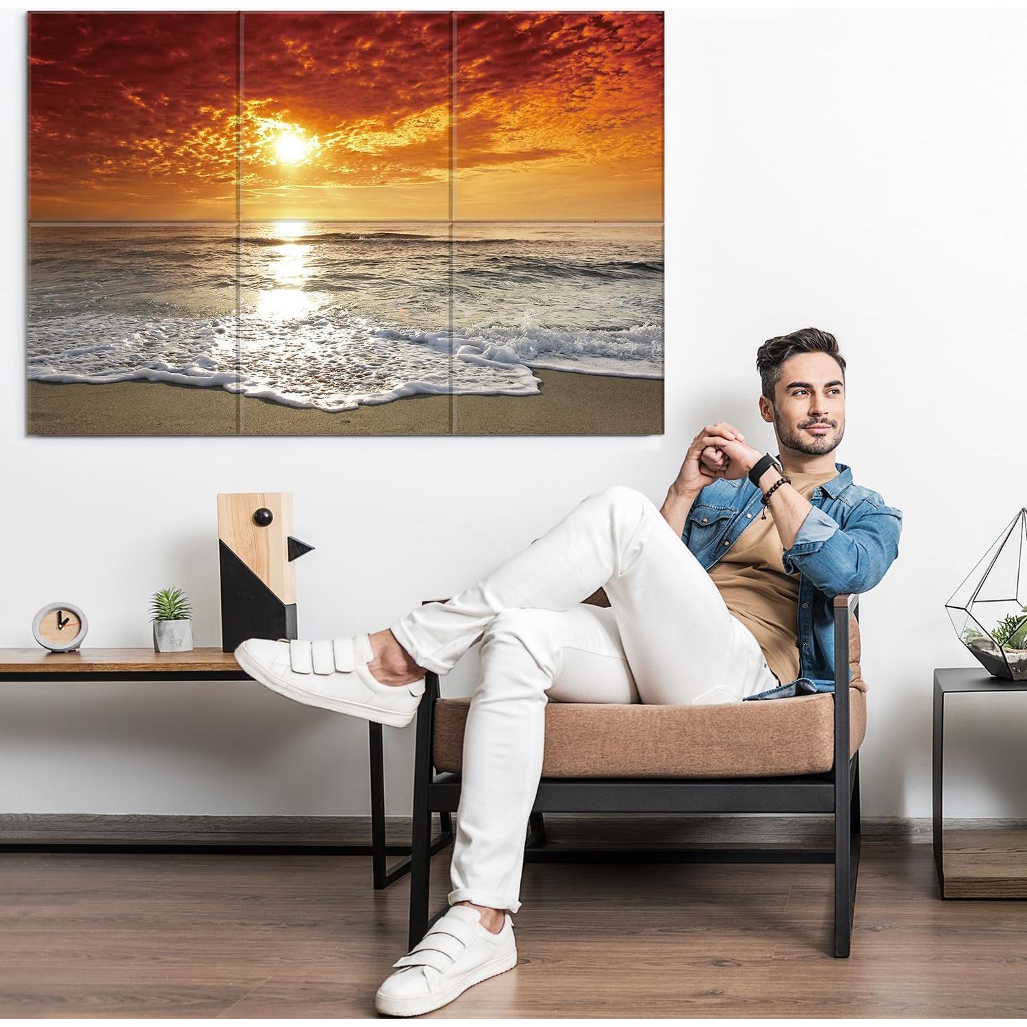 Paneles Acústicos de Arte Autoadhesivos 182x122 cm Corse Aurore