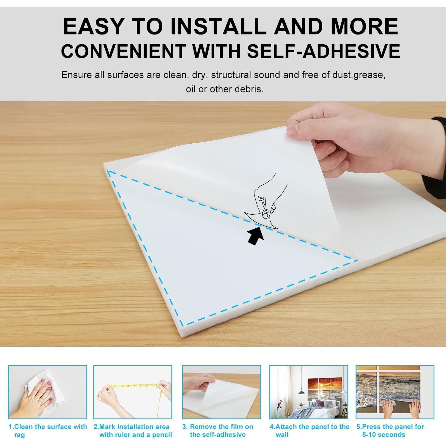 Paneles Acústicos de Arte Autoadhesivos 182x122 cm Corse Aurore