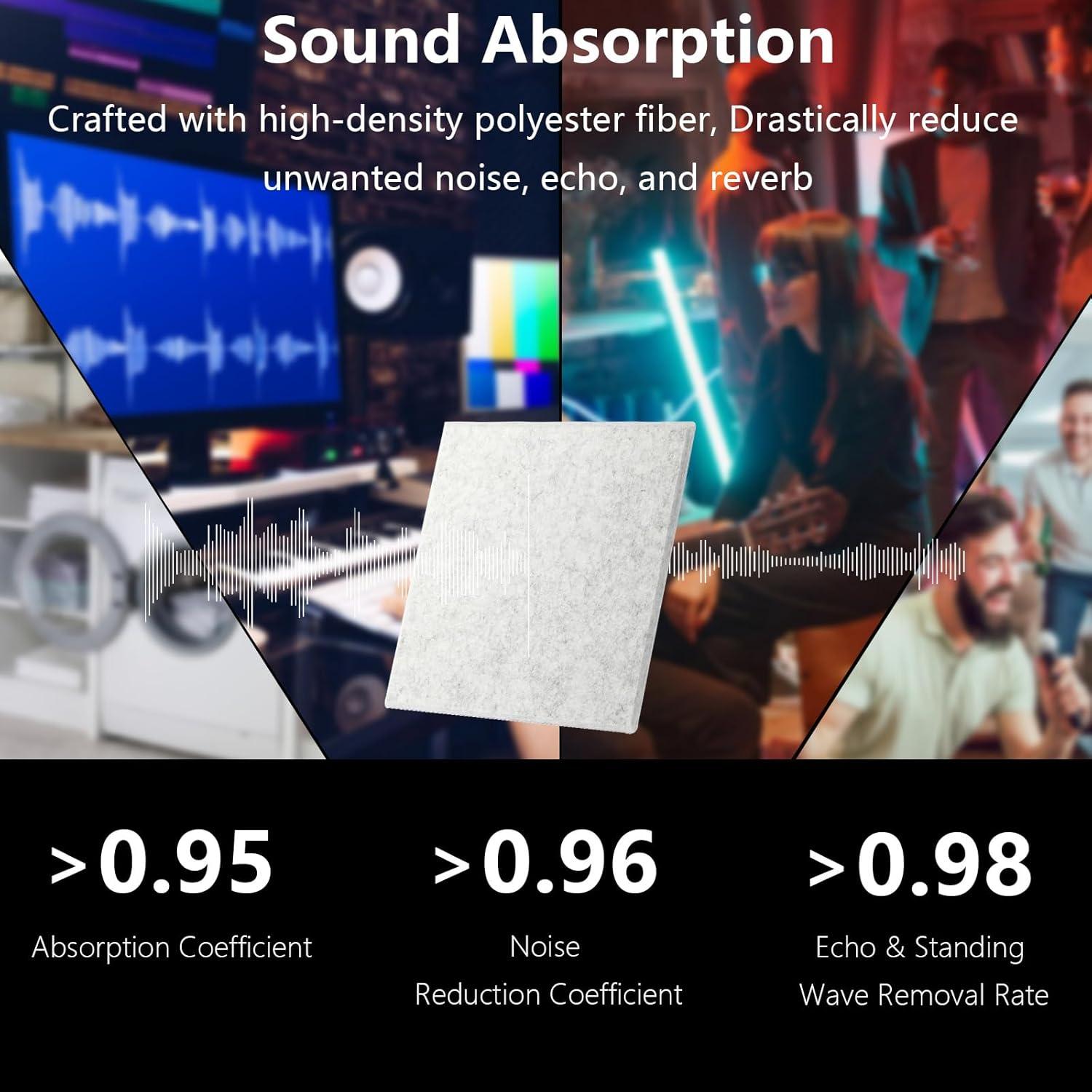 Paneles Acústicos Durbles - Aislamiento Sonoro 12 Piezas Gris
