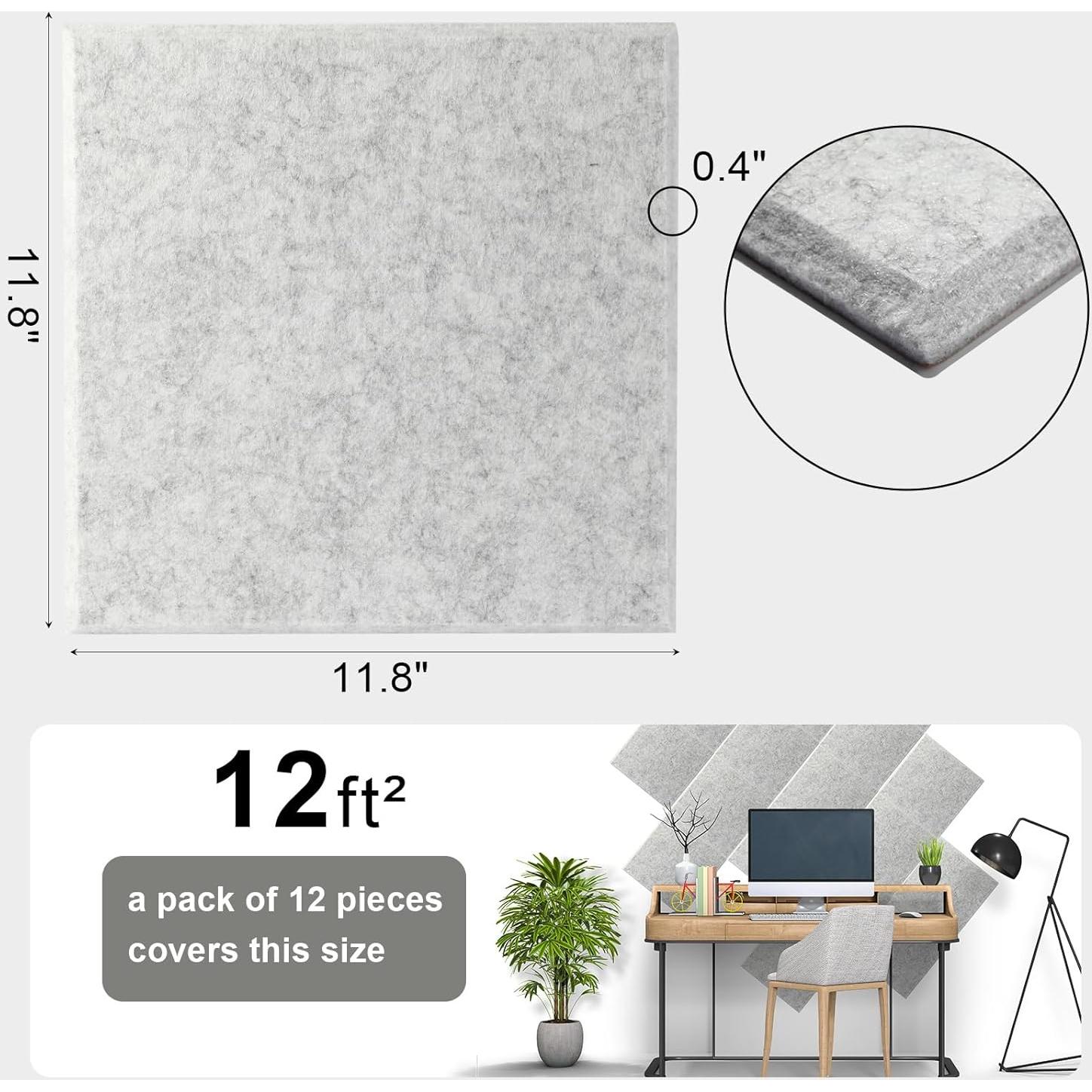 Paneles Acústicos Durbles - Aislamiento Sonoro 12 Piezas Gris