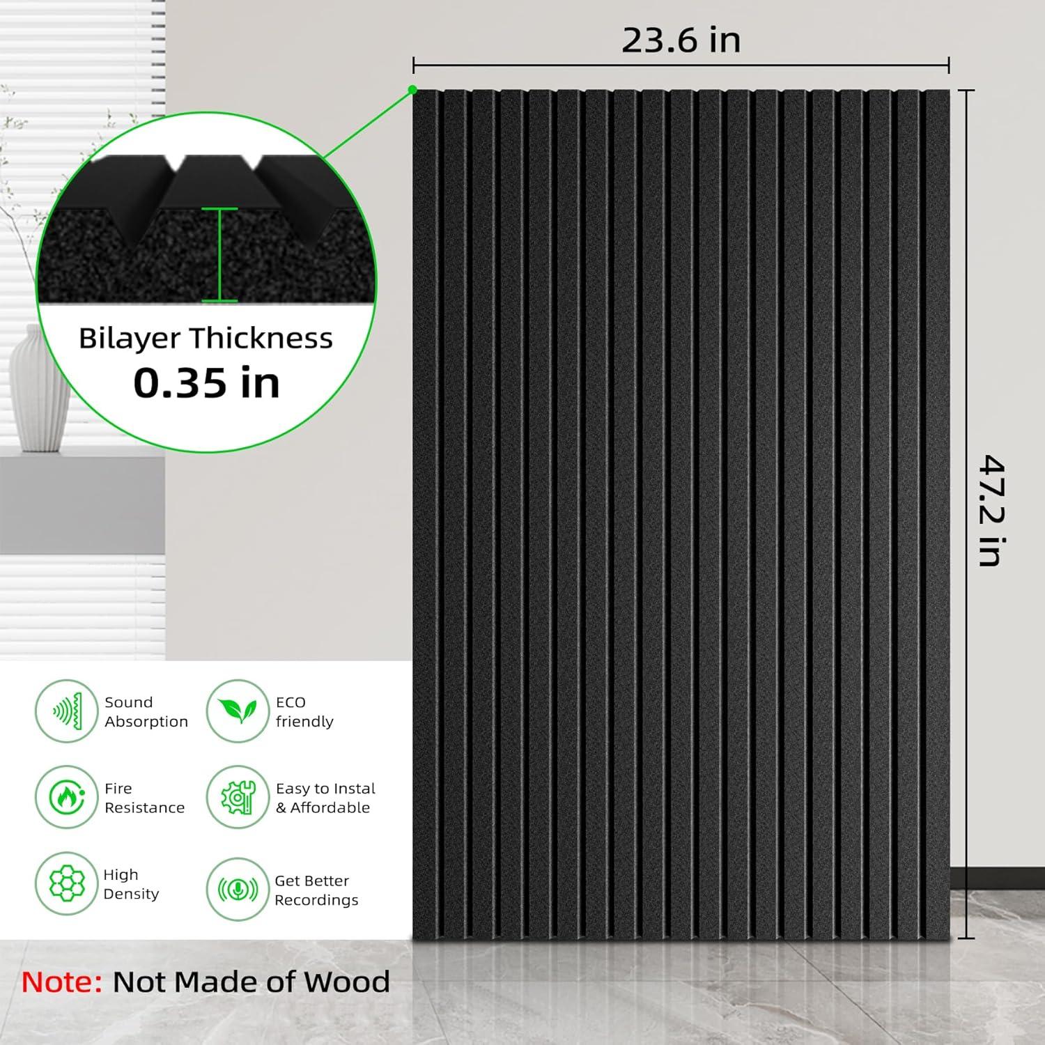 Paquete de 3 Paneles Aislantes Acústicos ZHOJEREL 120x60cm