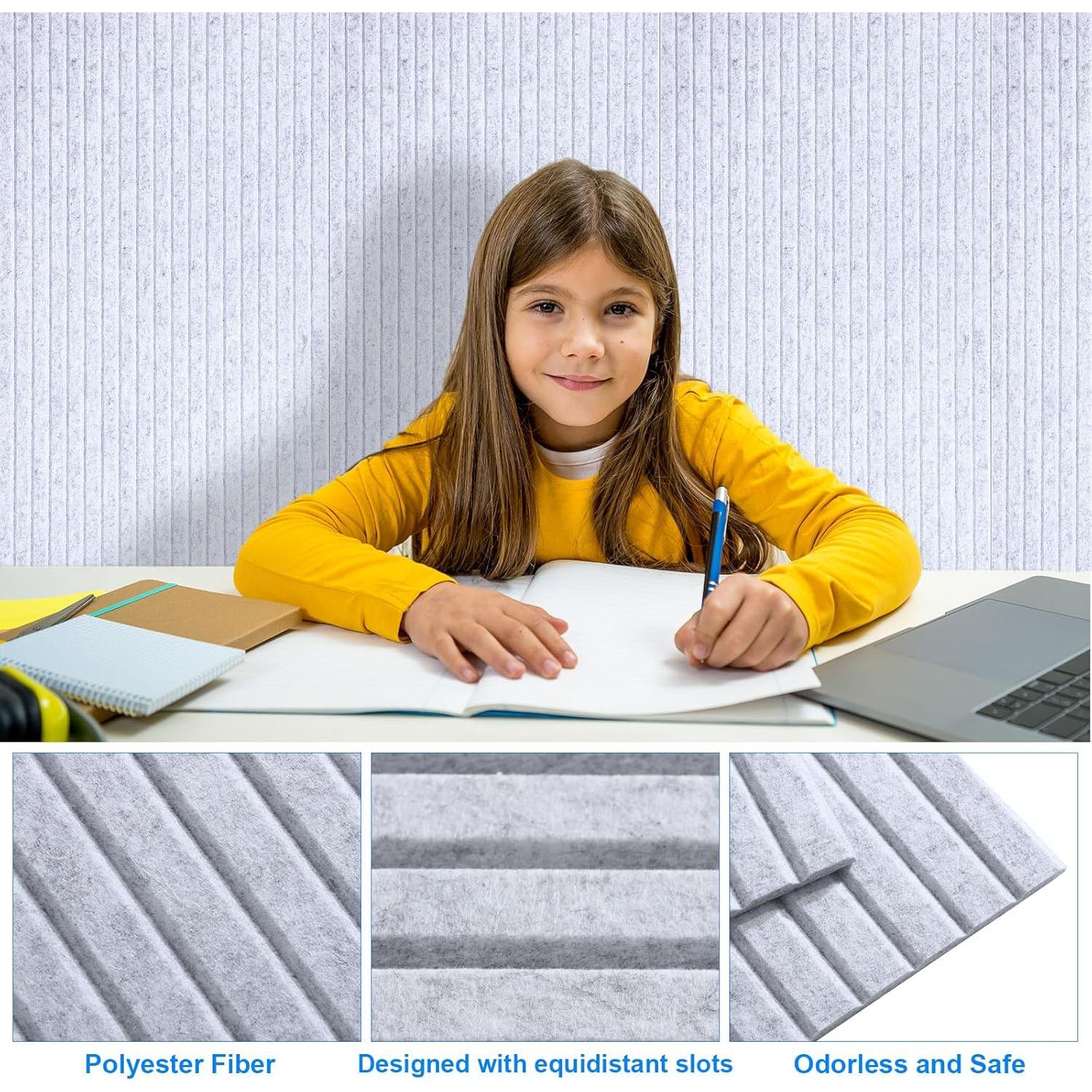 Paquete de 10 Paneles Acústicos Aislantes 119.4x60.9cm Gris Claro