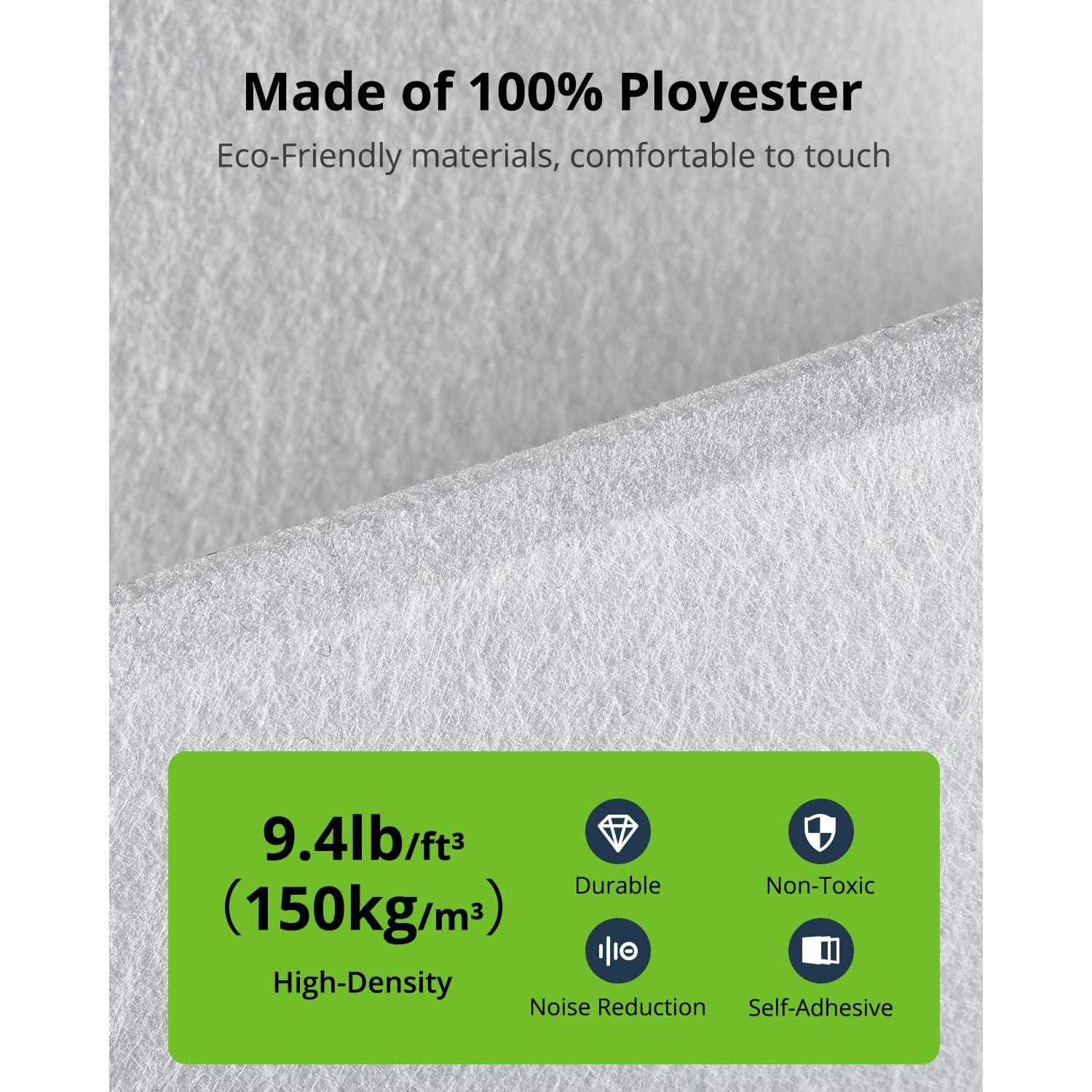 Paquete de 12 Paneles Acústicos Aislantes Woovio 30.48cm Blanco