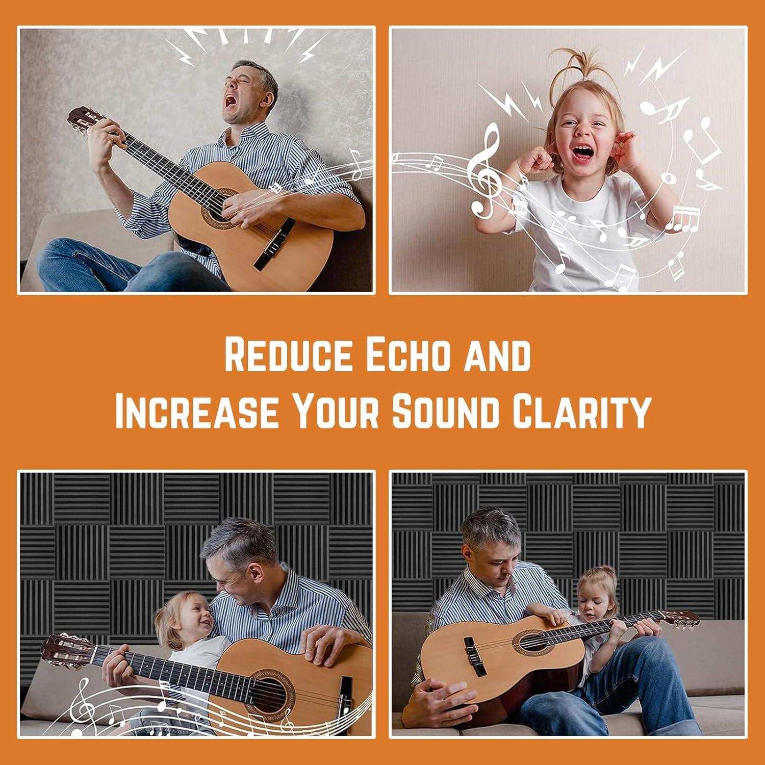 Paneles Acústicos Saiqiang 12 Piezas 5.08 cm Rojo Alta Densidad