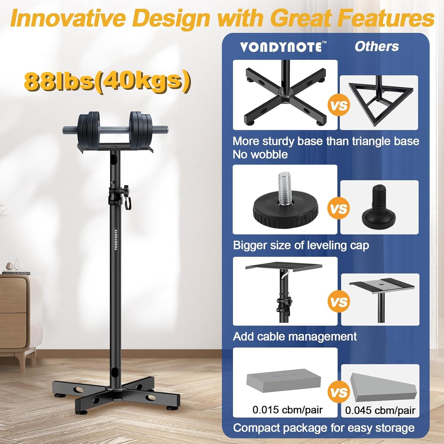 Juego de 2 Soportes de Monitores Vondynote Ajustables 33-51 cm