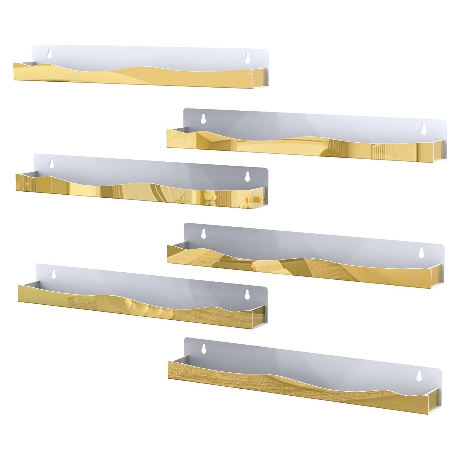 Estante de Esmalte de Uñas SOVQUEST 6 Paquetes Dorado 38x5x4 cm