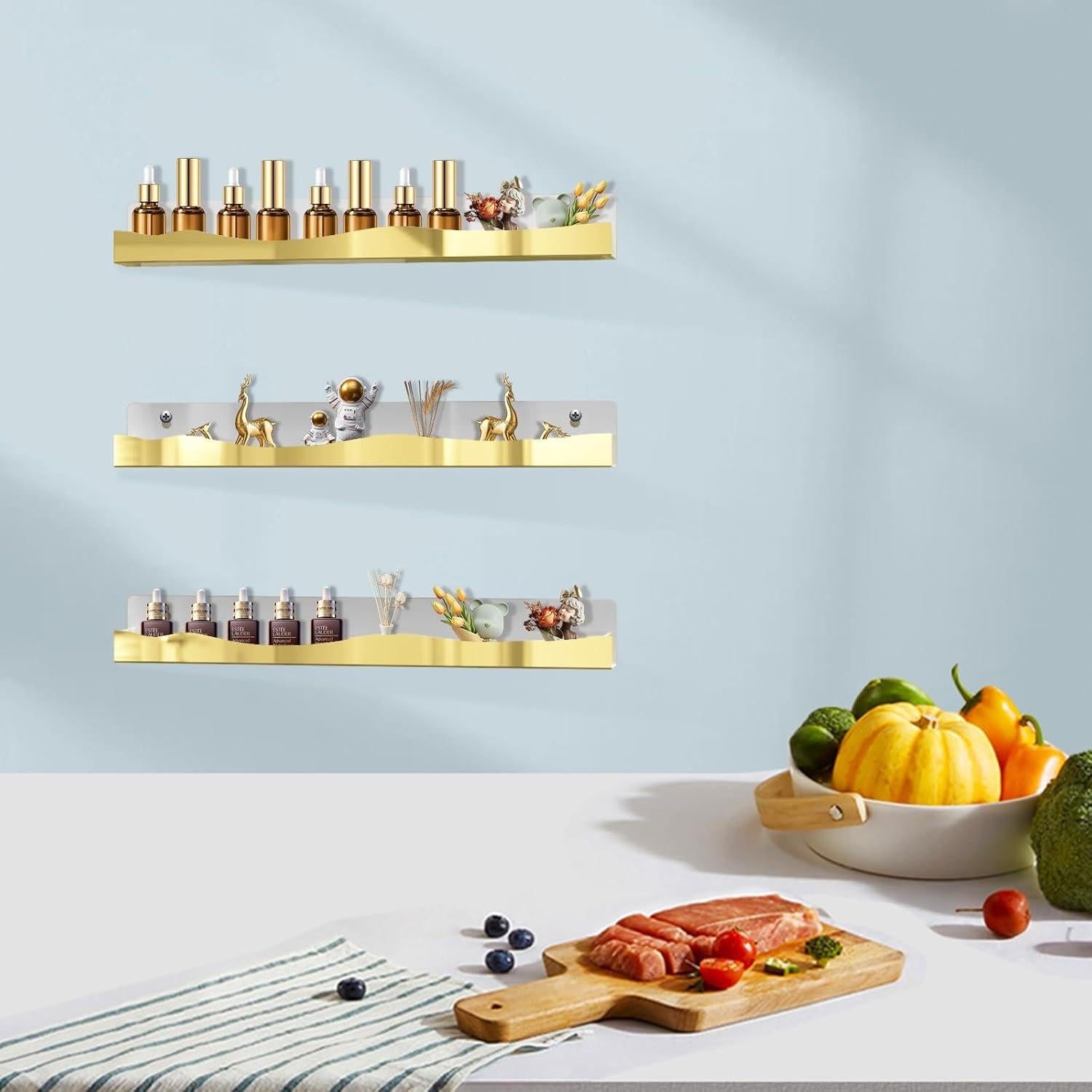 Estante de Esmalte de Uñas SOVQUEST 6 Paquetes Dorado 38x5x4 cm