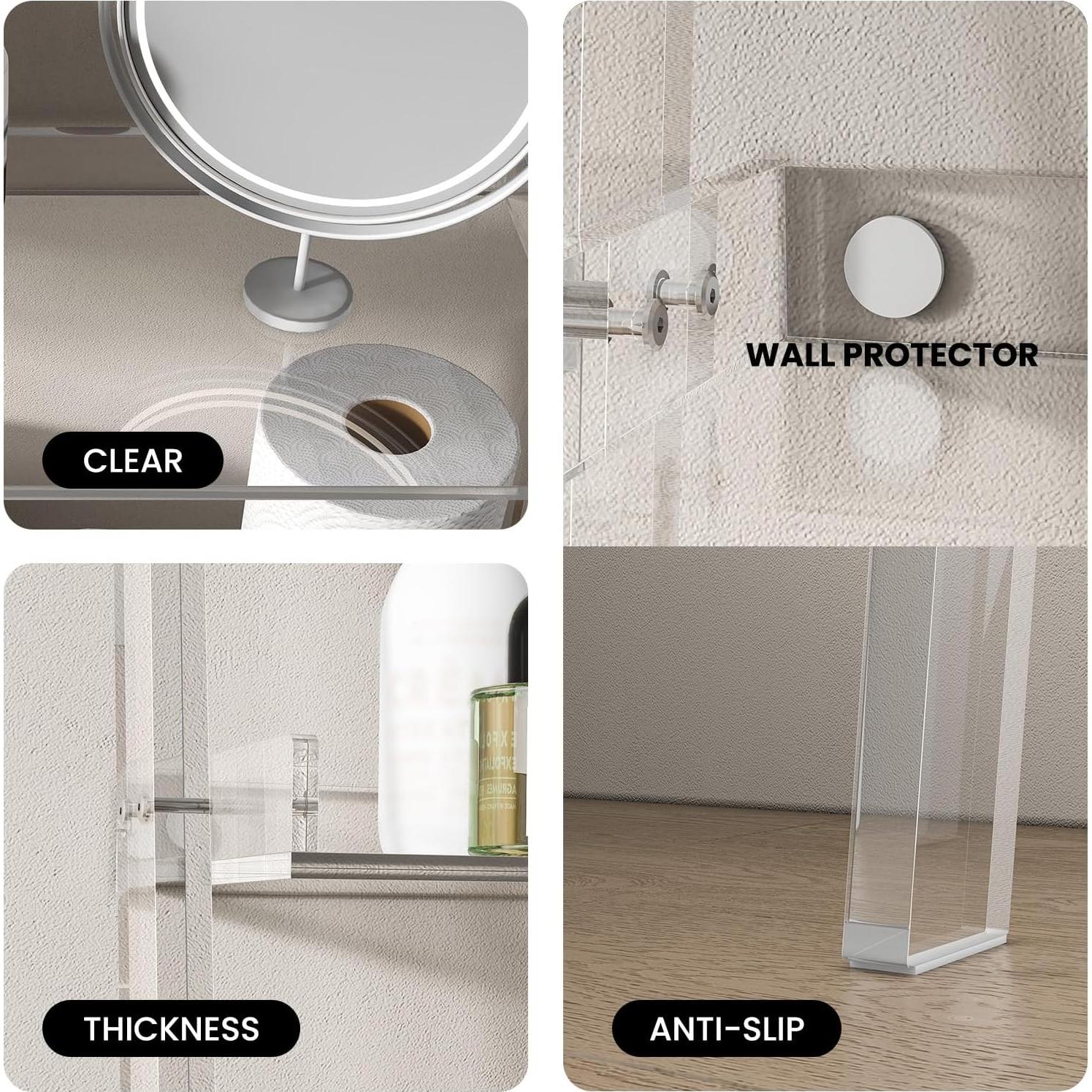 Estante de Escalera Acrílico Sumerflos 3 Niveles Transparente