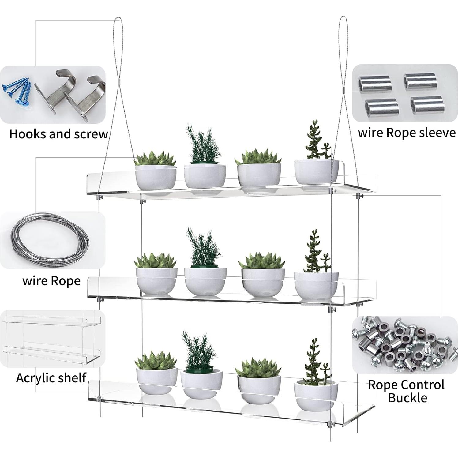 Estante Colgante de Plantas ZerzSemp 3 Niveles 40.64x15.24 cm