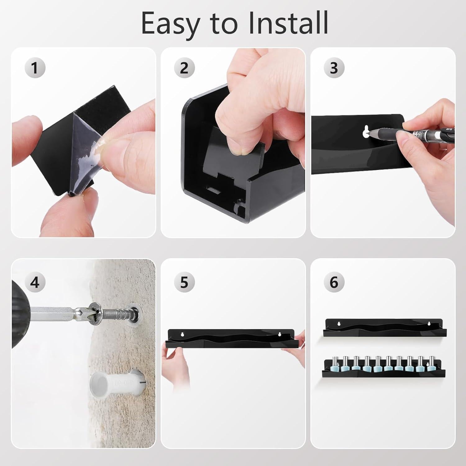 Estante Organizador de Esmaltes CRAFTIFANO 6 Piezas Negro 38.1 cm