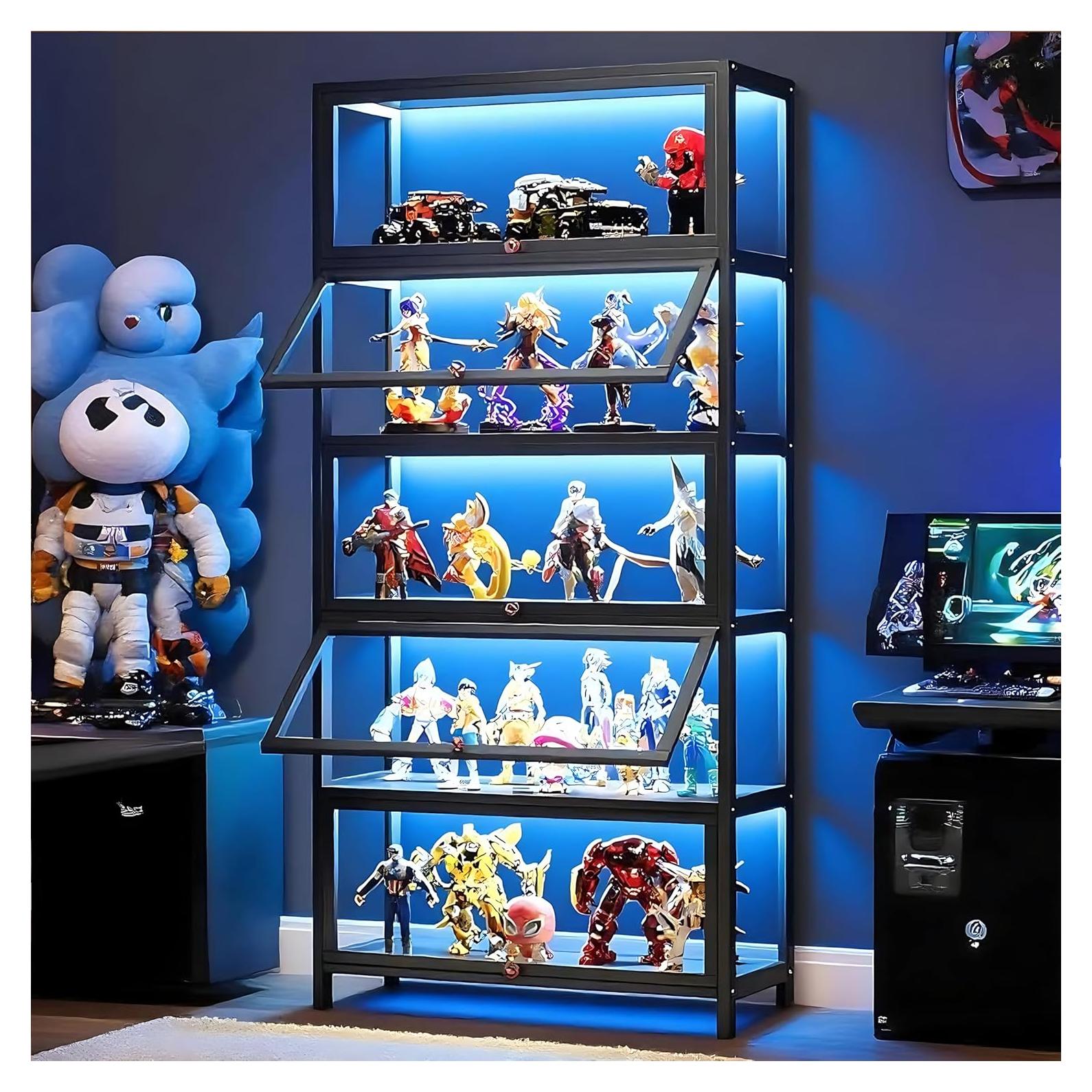 Gabinete de Exhibición Curio JOIHGA 5 Niveles 172 cm Negro