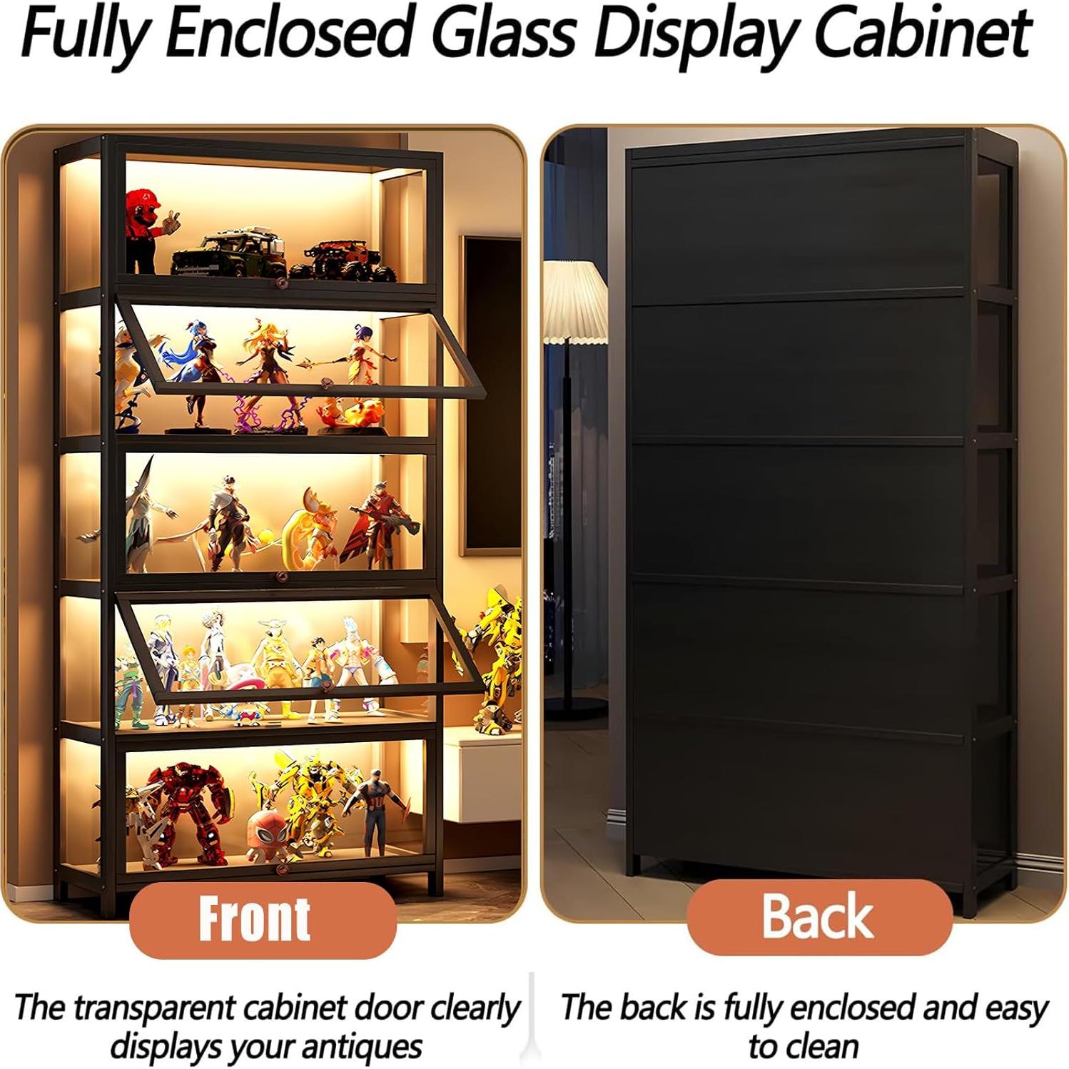 Gabinete de Exhibición Curio JOIHGA 5 Niveles 172 cm Negro