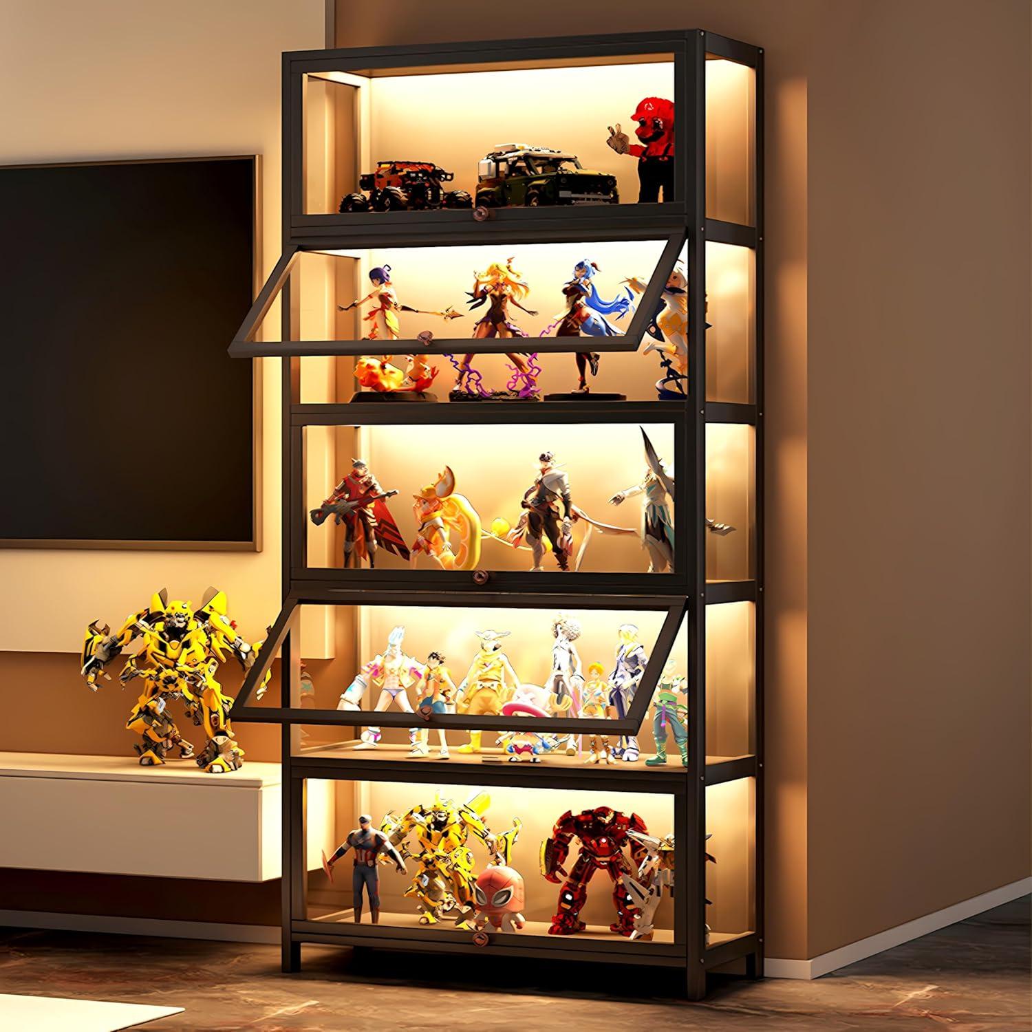 Gabinete de Exhibición Curio JOIHGA 5 Niveles 172 cm Negro