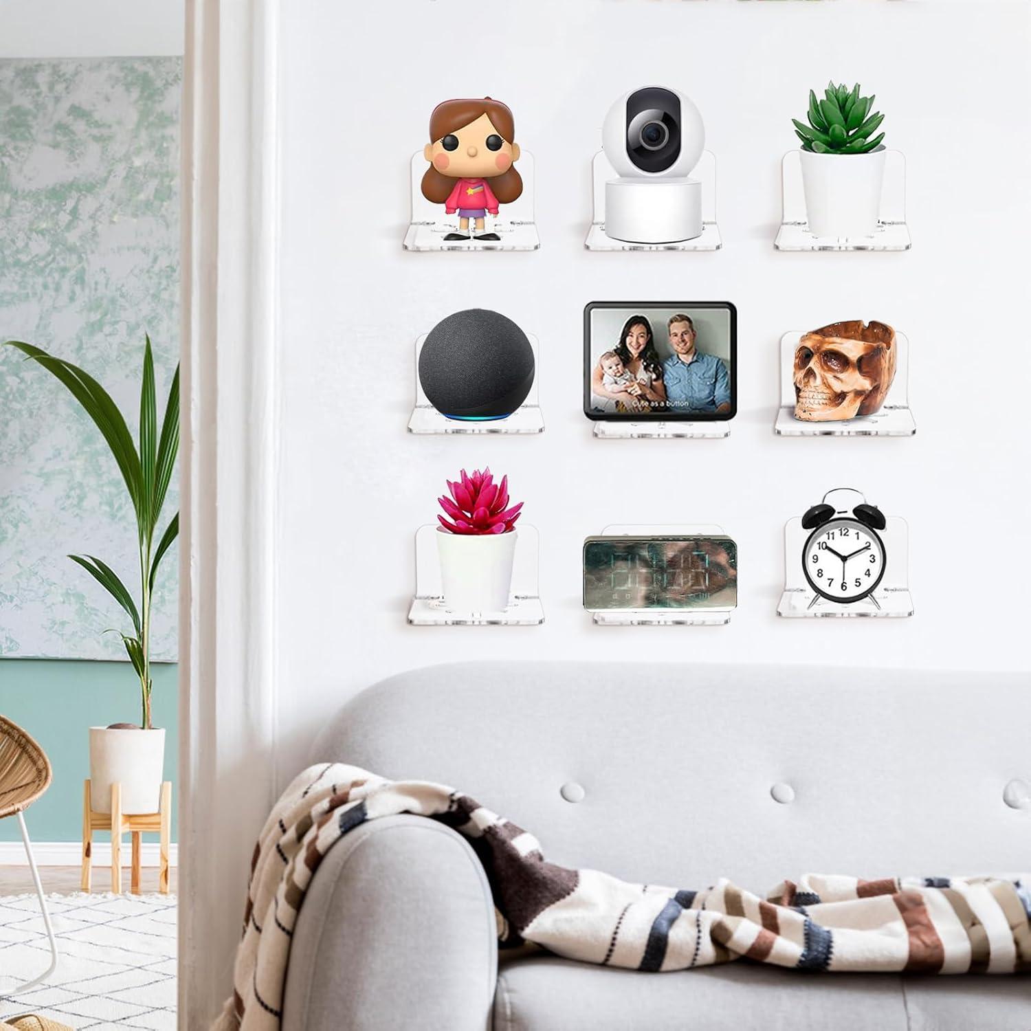 Estantes Flotantes de Acrílico Nicunom - 6 Piezas 10.16 cm