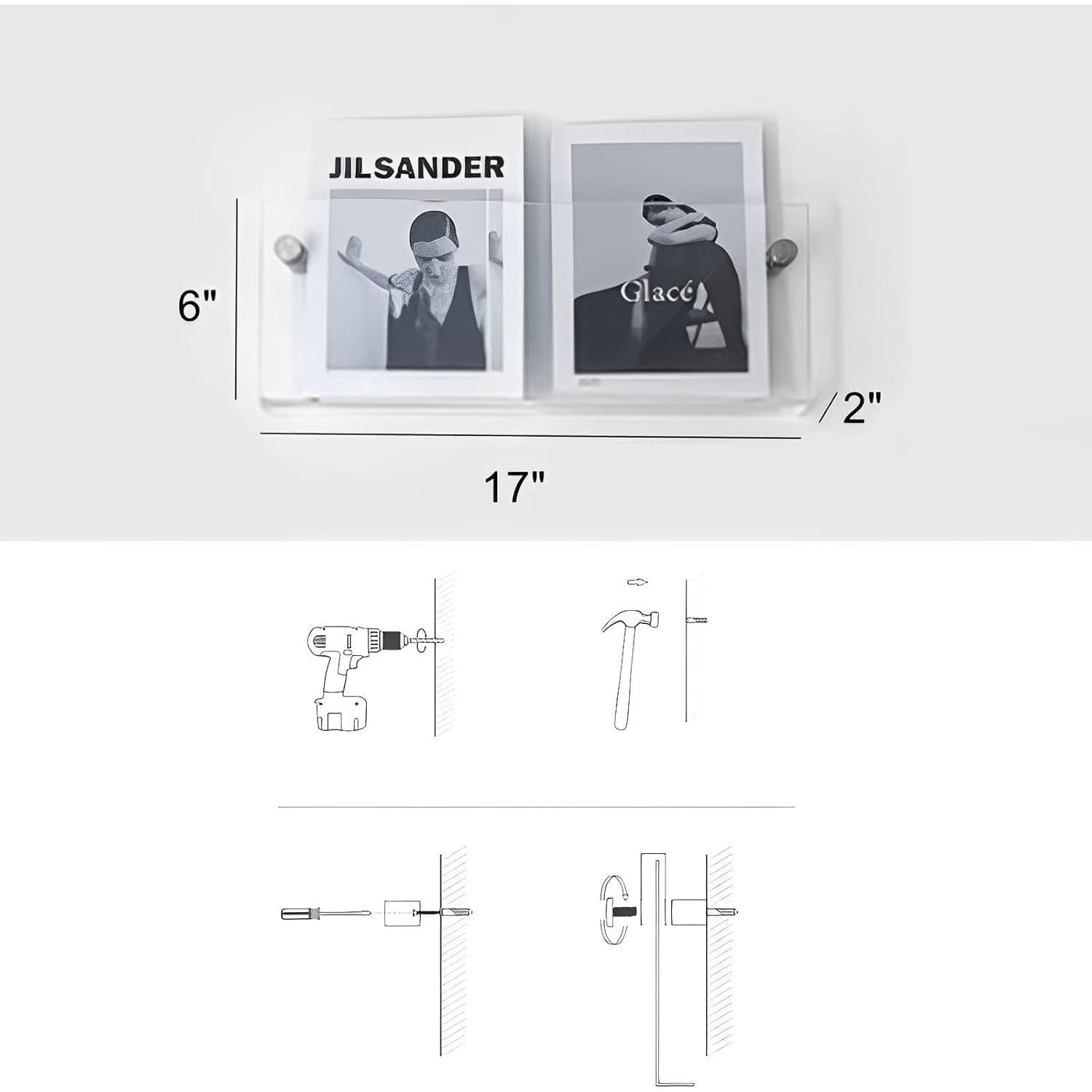 Soportes de Revistas Acrílico ROYALITA 17" x 4 Unidades