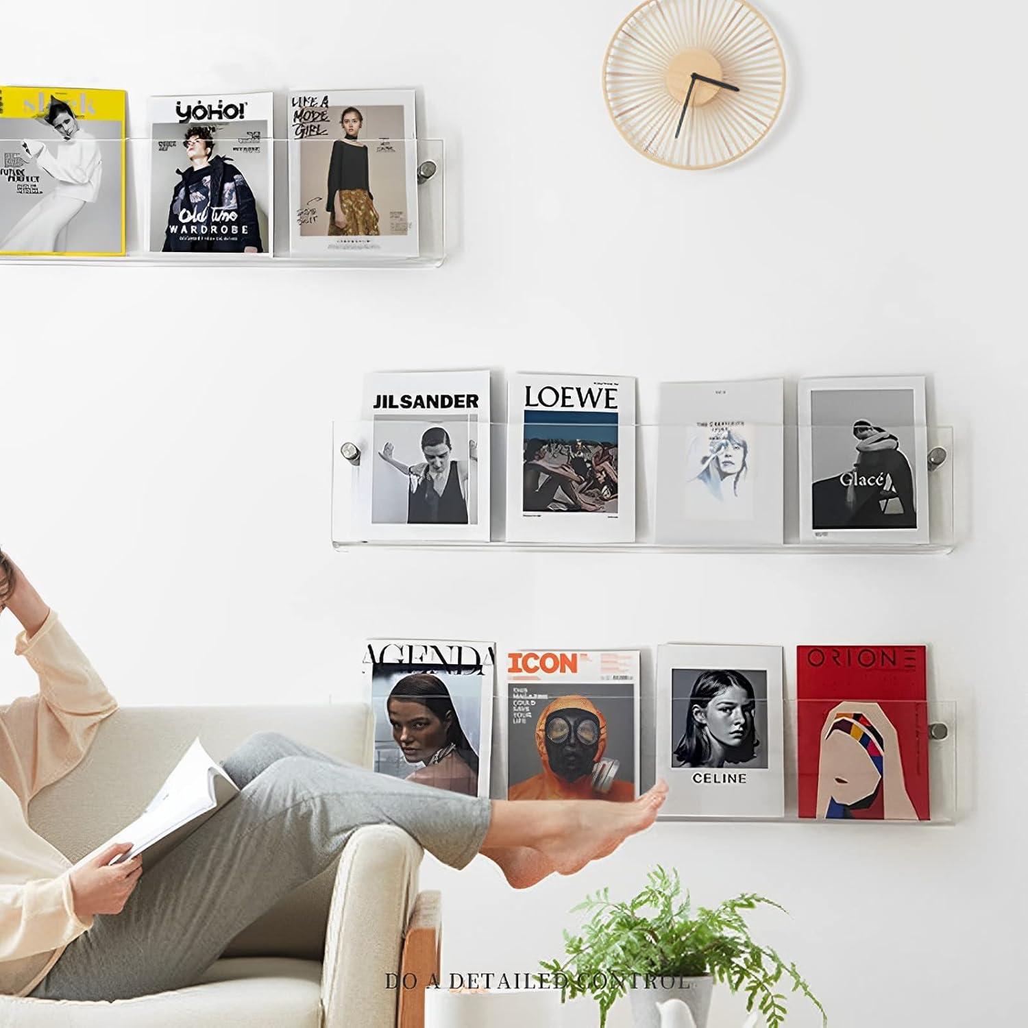 Soportes de Revistas Acrílico ROYALITA 17" x 4 Unidades