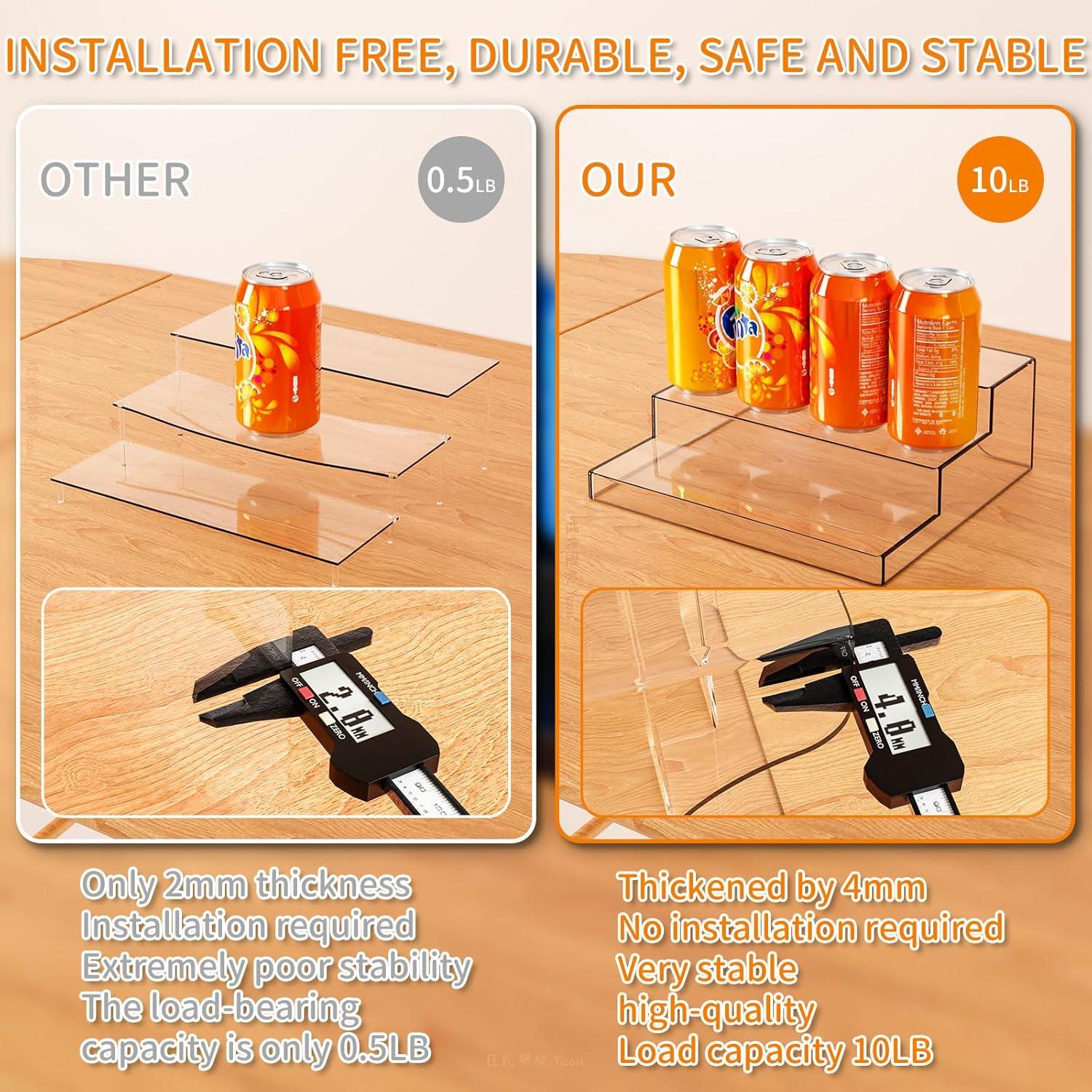 Soporte Acrílico de Exhibición Yieach 3 Niveles 26.2x23.9cm