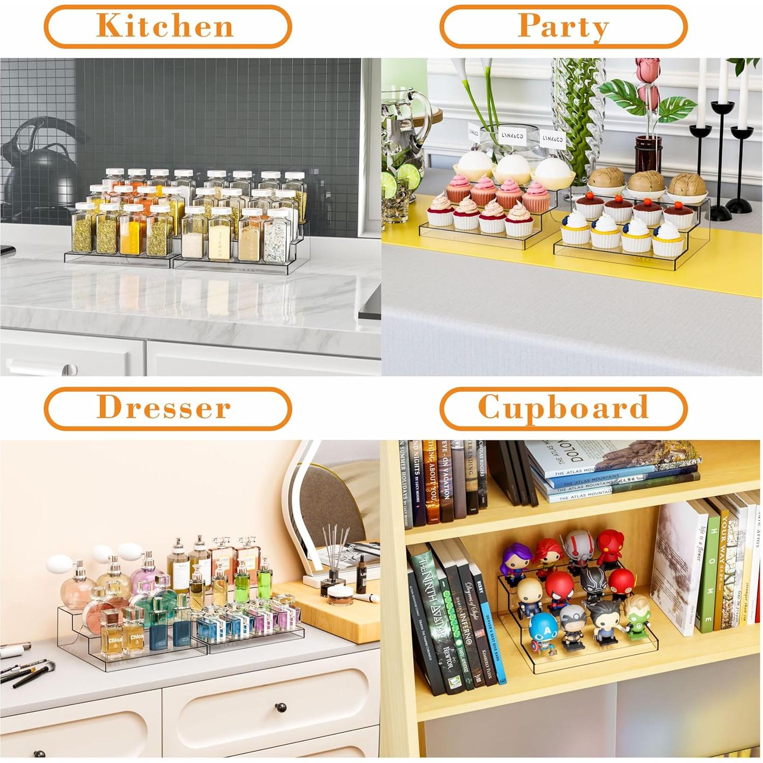 Soporte Acrílico de Exhibición Yieach 3 Niveles 26.2x23.9cm