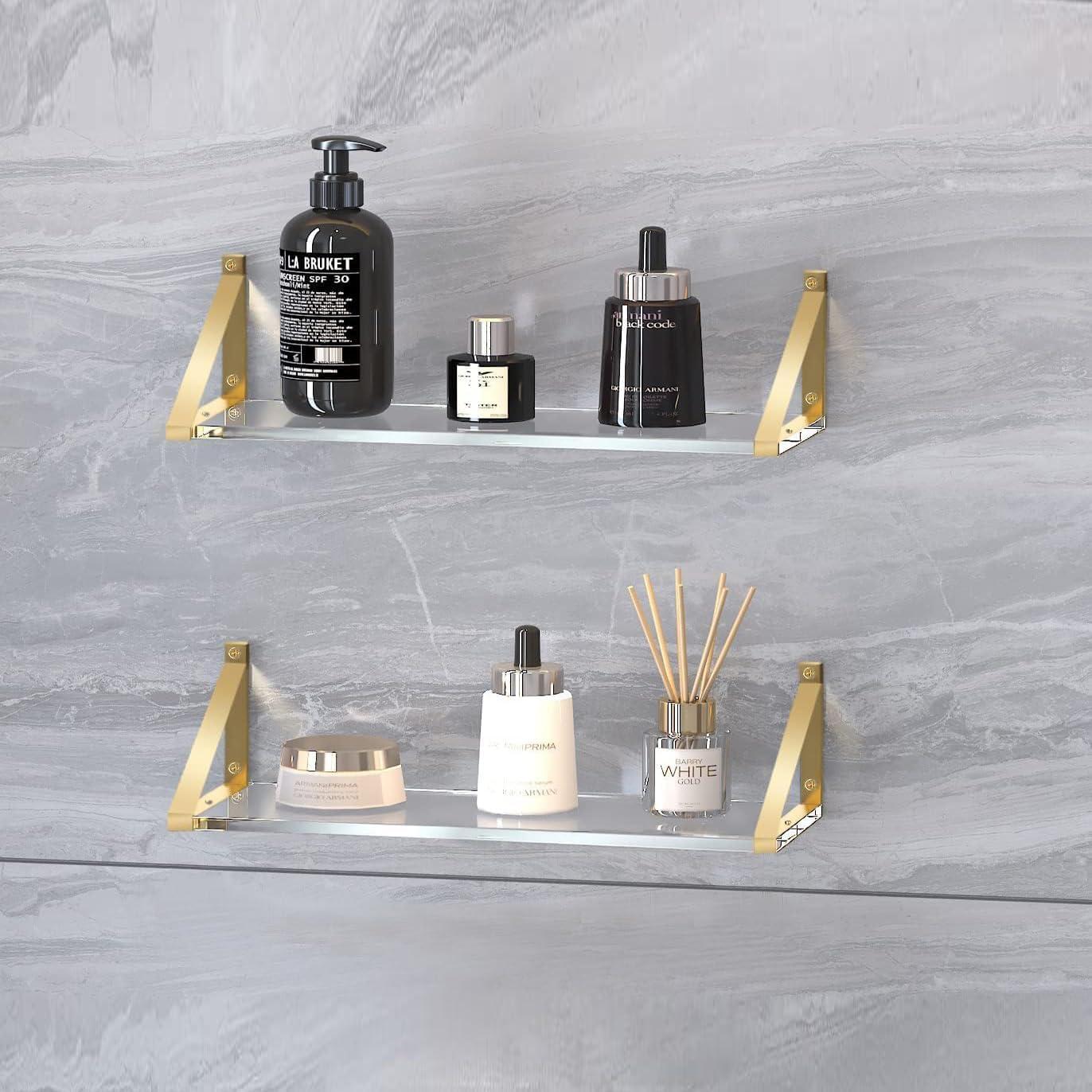 Estanterías Flotantes Doradas KDCMXS 25x15 cm Paquete de 2